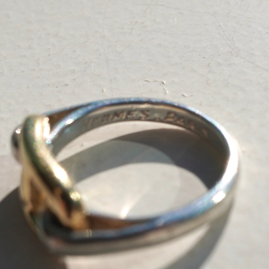 70s-80s Hermès Chaine d'ancre Ring vintage SV925 AU750