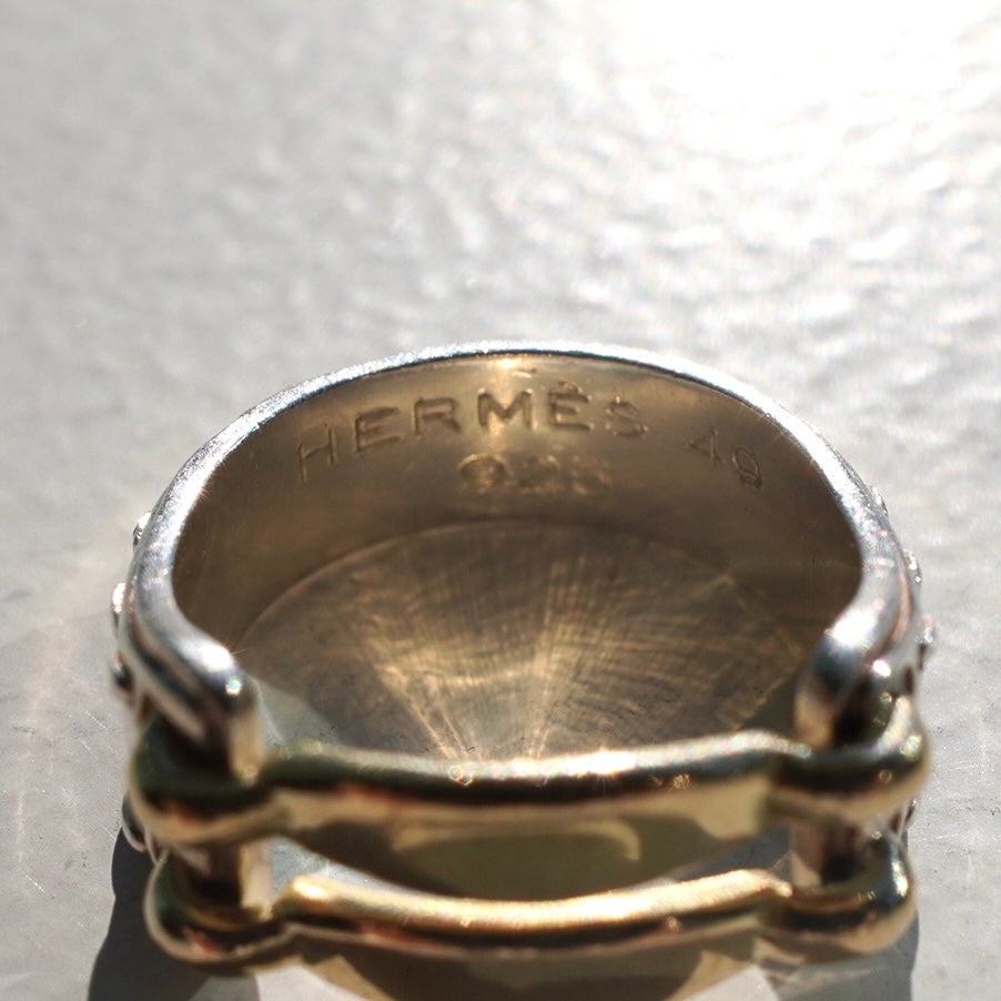 80s-90s Hermès Ring vintage SV925 AU750 49