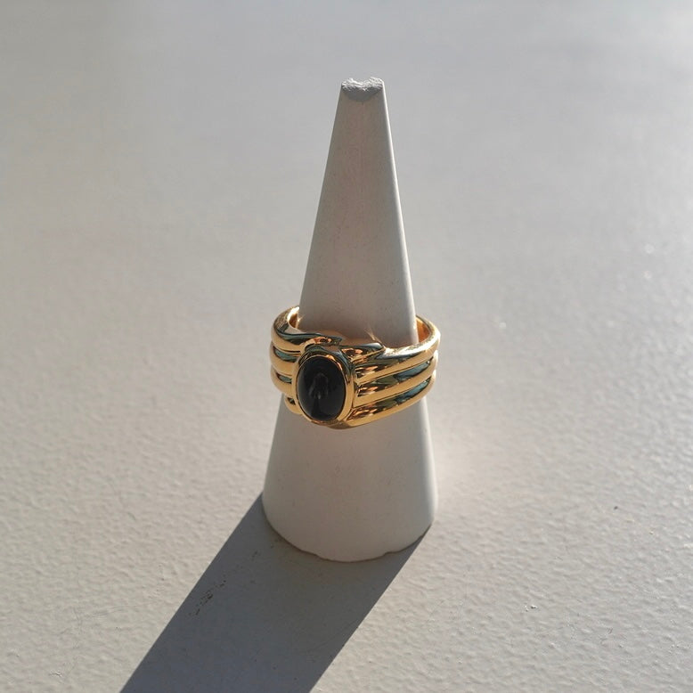 80s Vancleef&arpels Onyx Ring vintage 750
