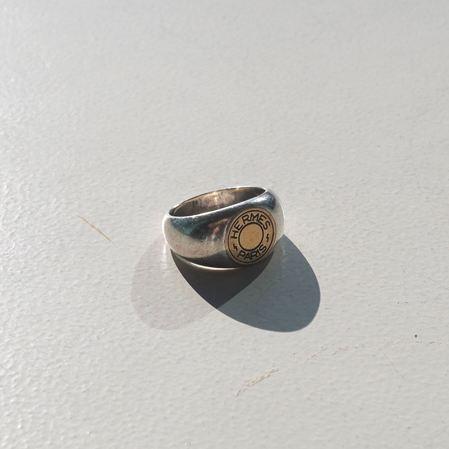 80s-90s Hermès Serie Ring vintage SV925 AU750 58 #18