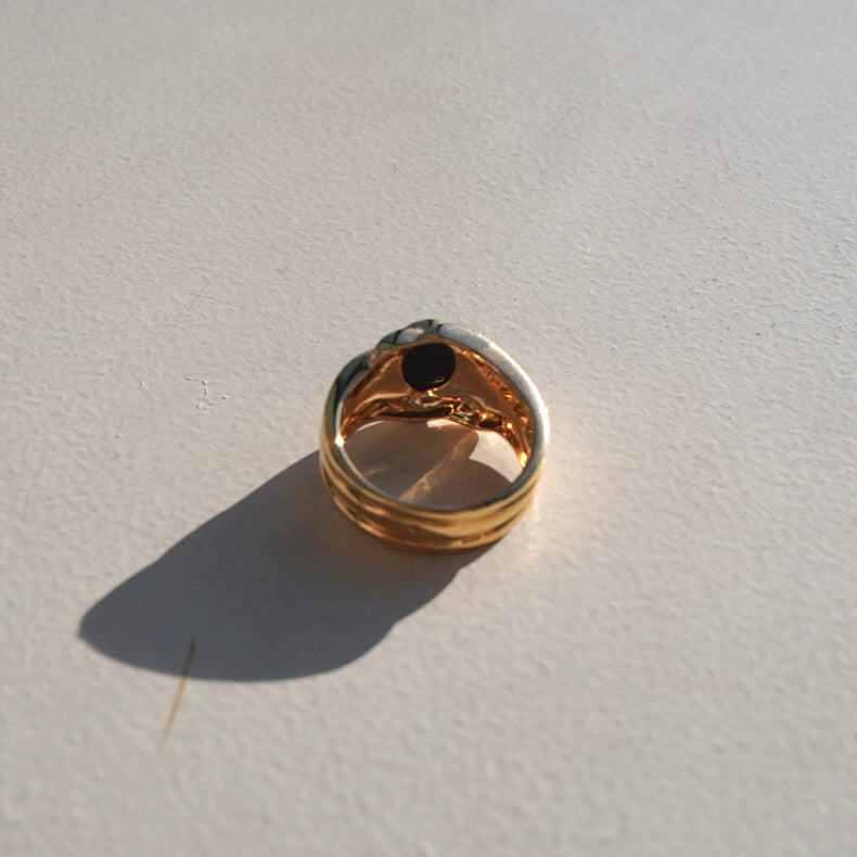 80s Vancleef&arpels Onyx Ring vintage 750