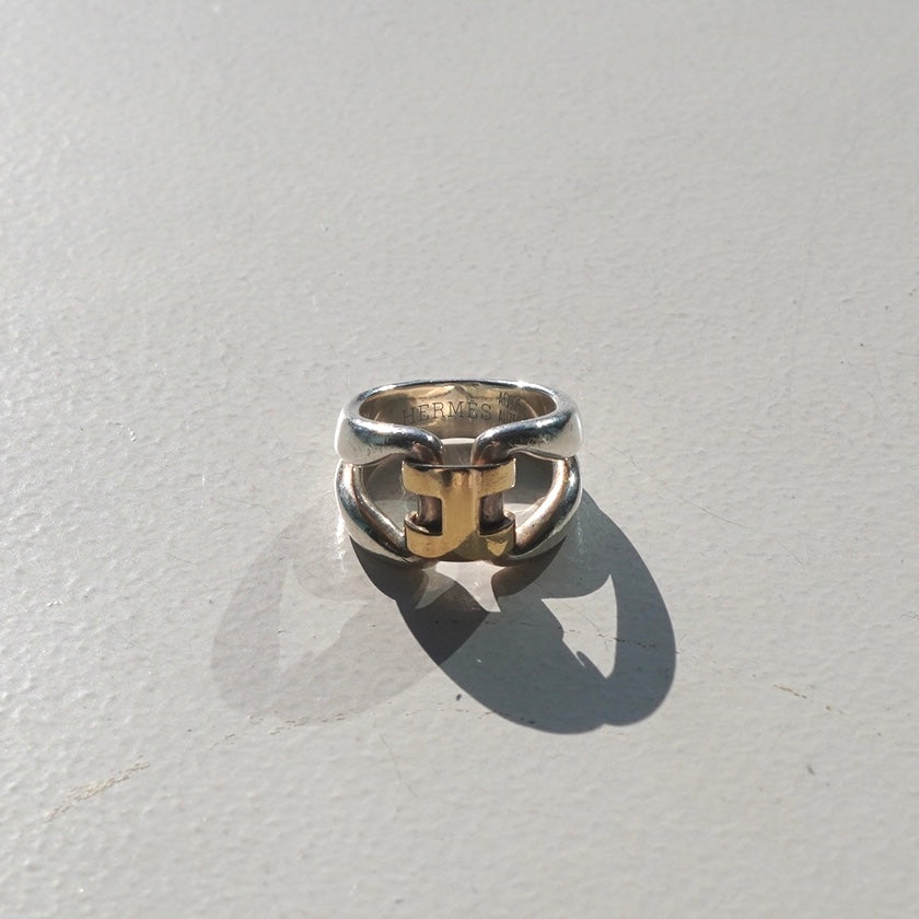 00s Hermès History Ring vintage SV925 AU750 54