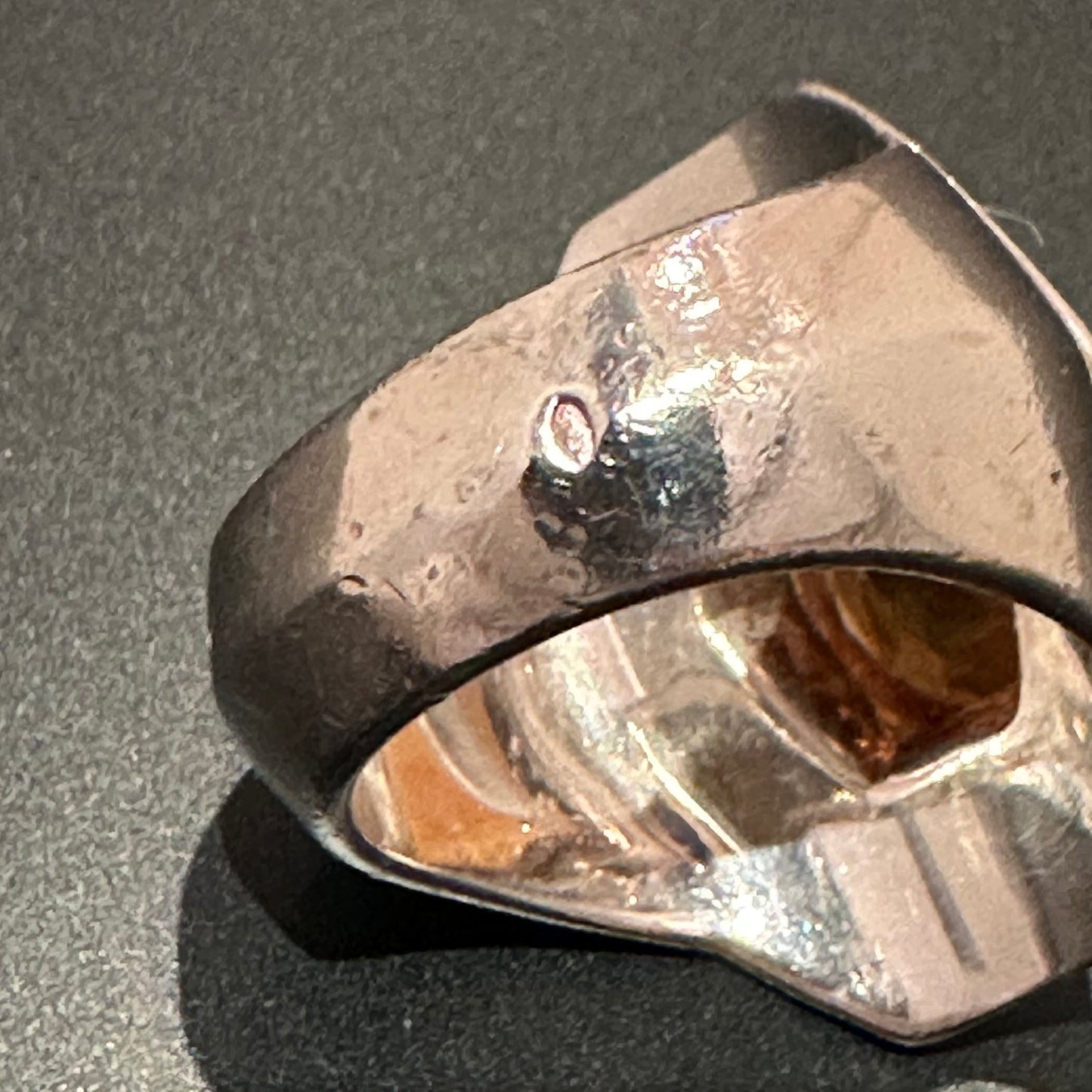 80-90s Hermès citrine Ring 925 750