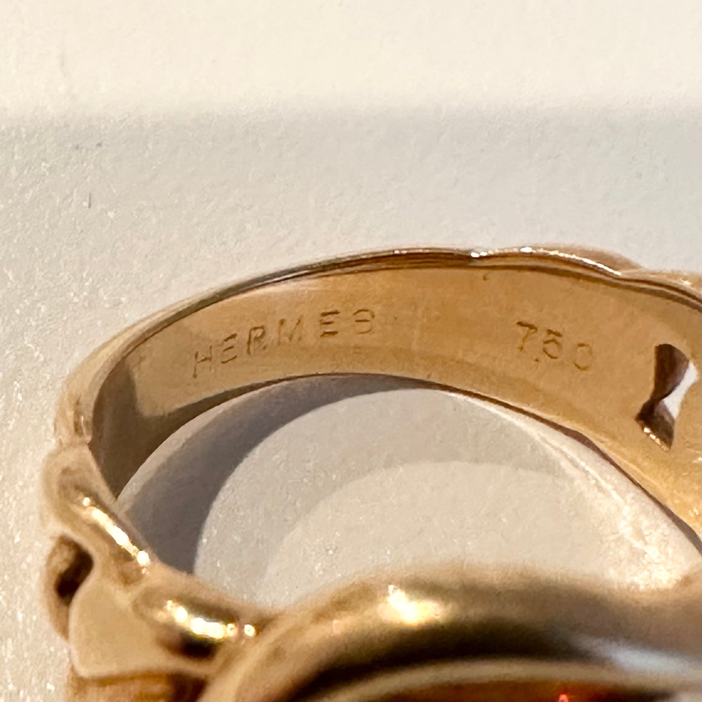 80-90s Hermès Boucle Sellier Ring vintage 750