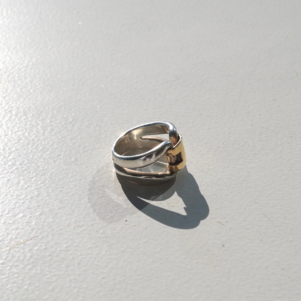 00s Hermès History Ring vintage SV925 AU750 54