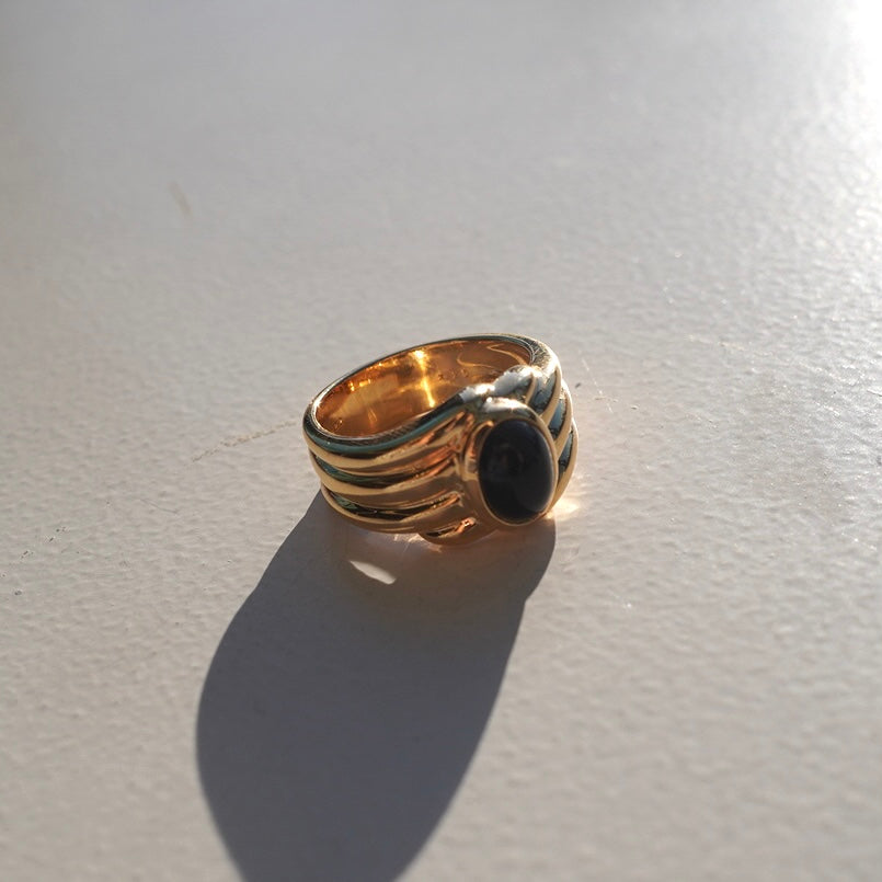 80s Vancleef&arpels Onyx Ring vintage 750