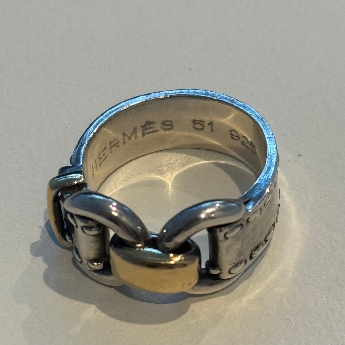 80-90s Hermès Montevideo ring vintage SV925 AU750