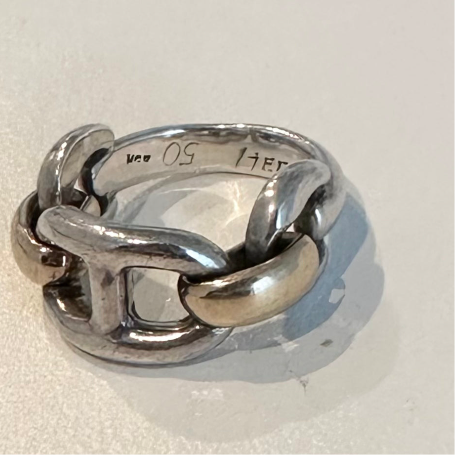 80s Hermès Chaine d'ancre Ring vintage 925 750