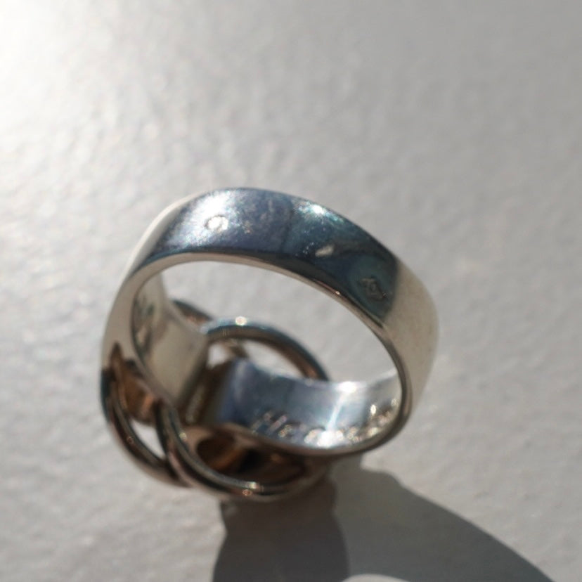 70s-80s Hermès Deux Anneaux ring SV925 #11-12