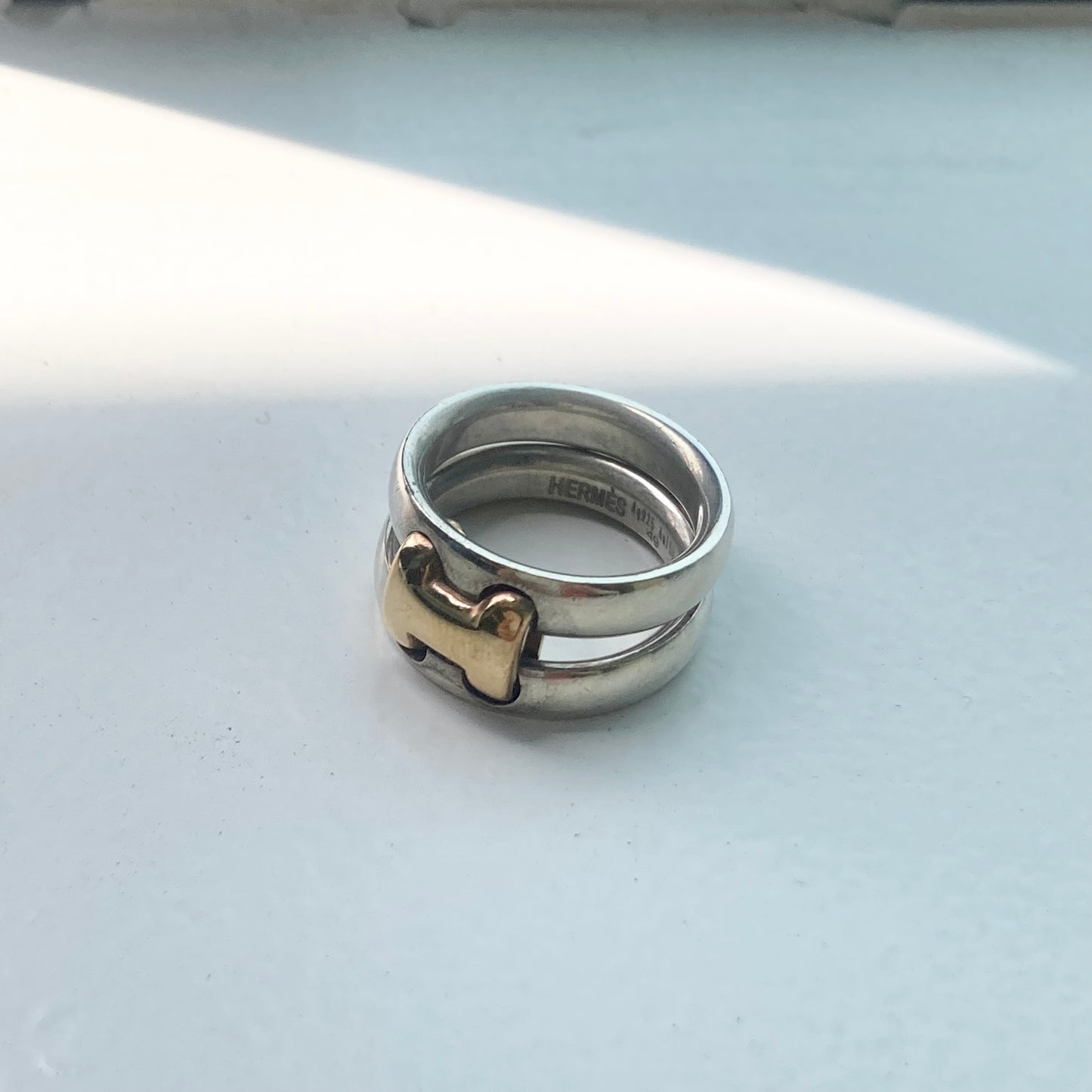Hermès Olympe ring vintage SV925 AU750 #8-9