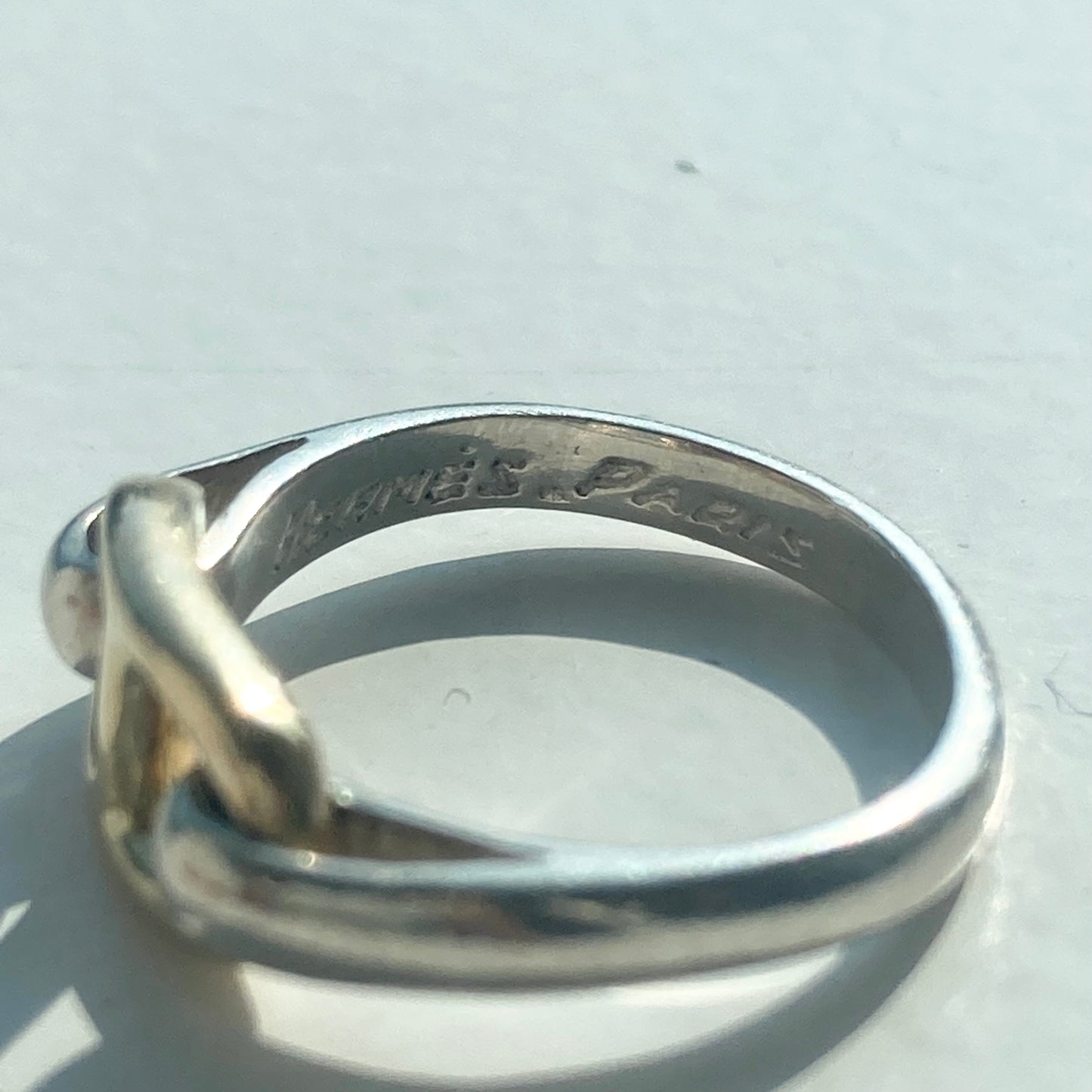 70-80s Hermès Chaine d'ancre Ring vintage SV800 AU750