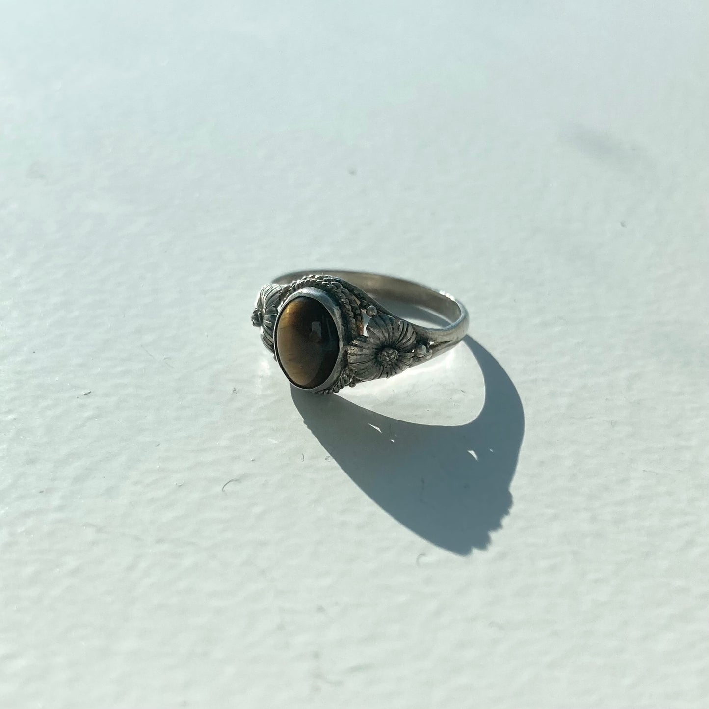 Vintage Chrysoberyl Cat's Eye ring SV925 #11