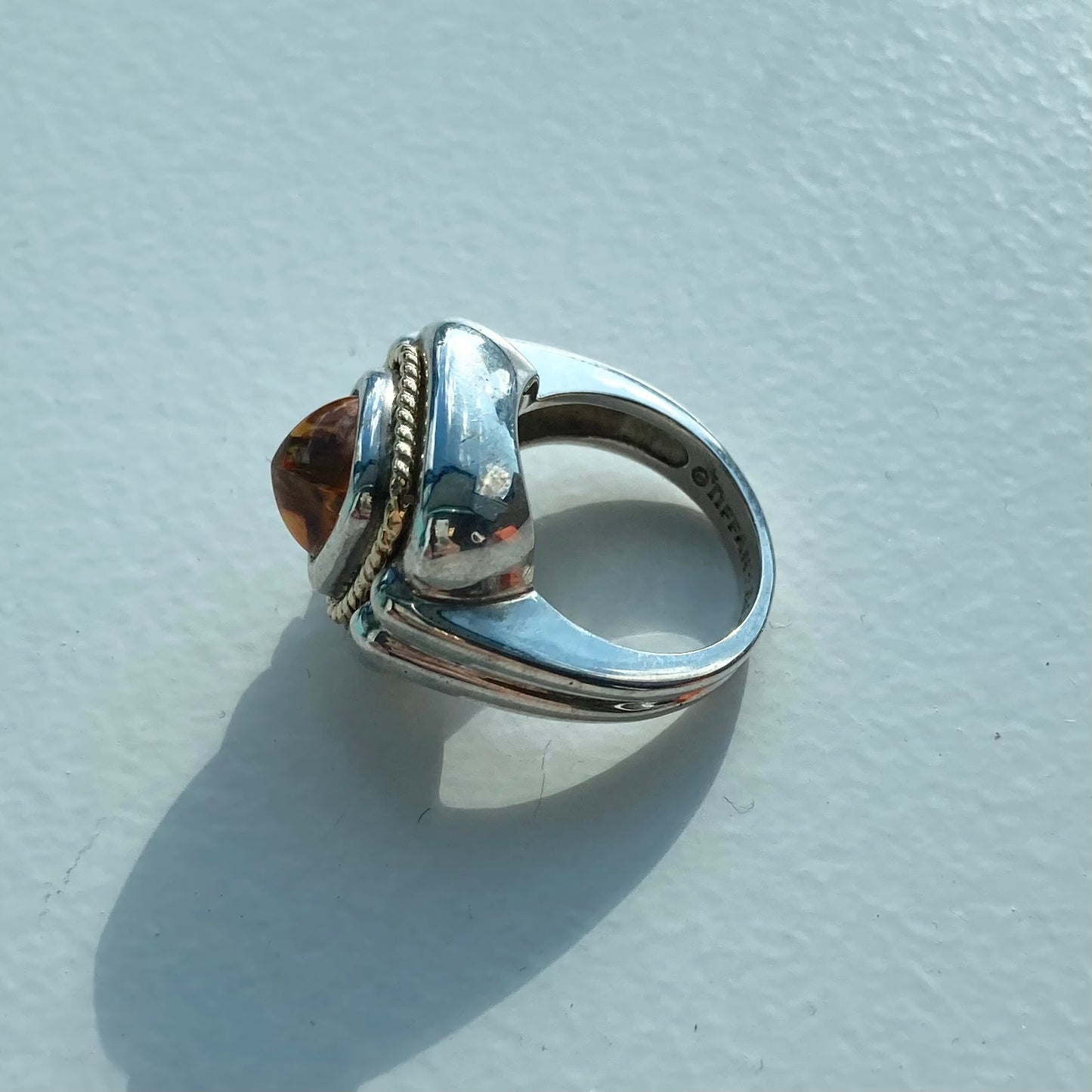 TIFFANY&Co. vintage Citrine Ring SV925 AU750
