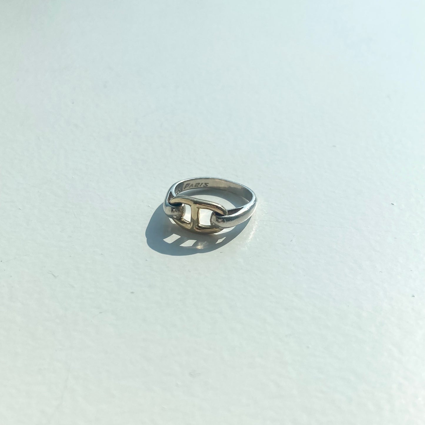 70-80s Hermès Chaine d'ancre Ring vintage SV800 AU750