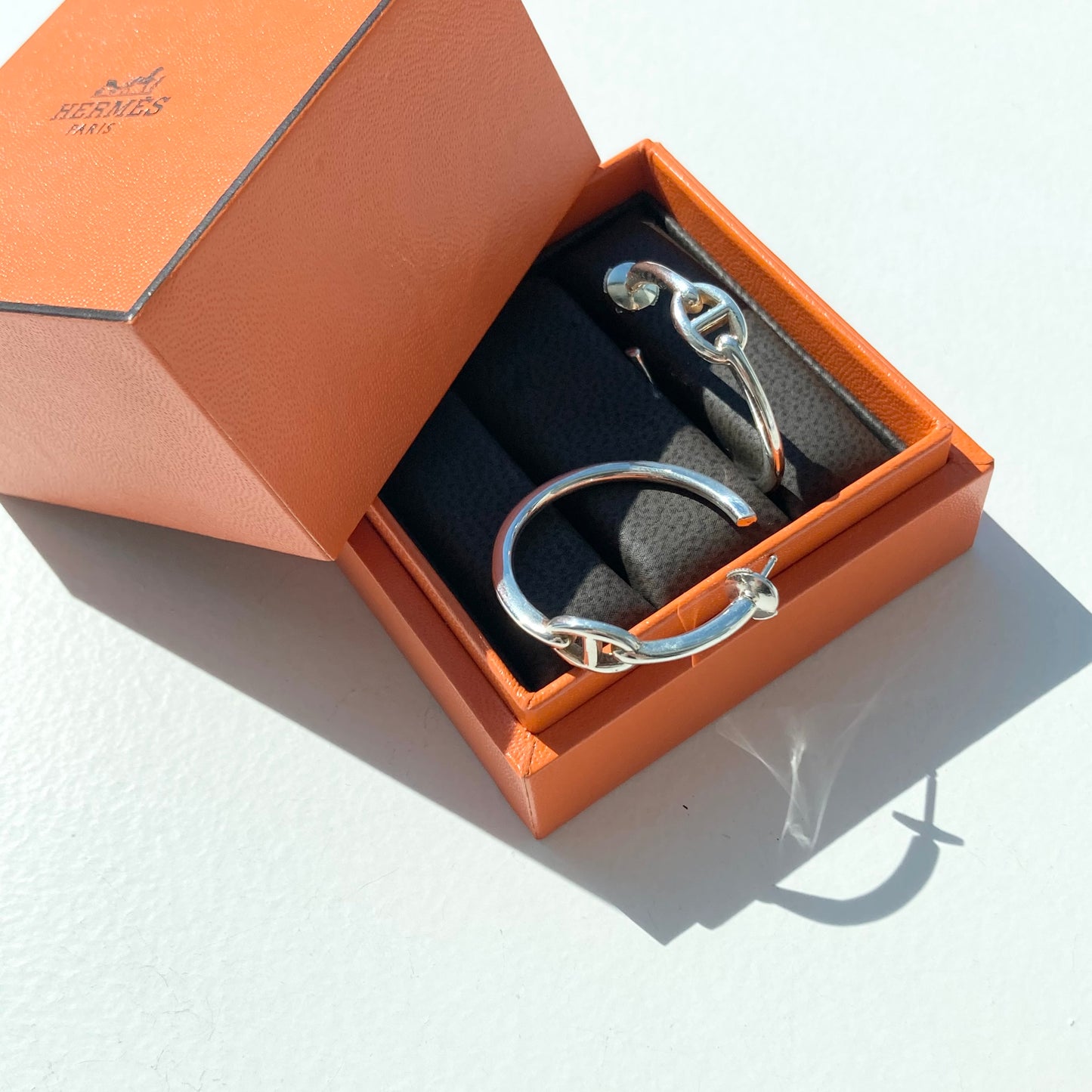 Hermès Chaine d'ancre hoop Earrings SV925