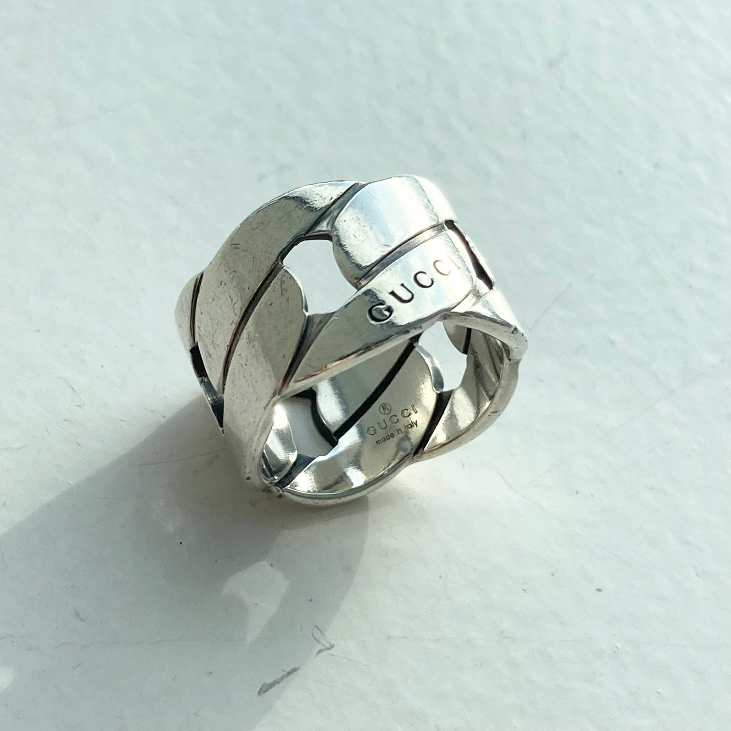 90s GUCCI by TOMFORD Chain motif ring vintage SV925 #10-11