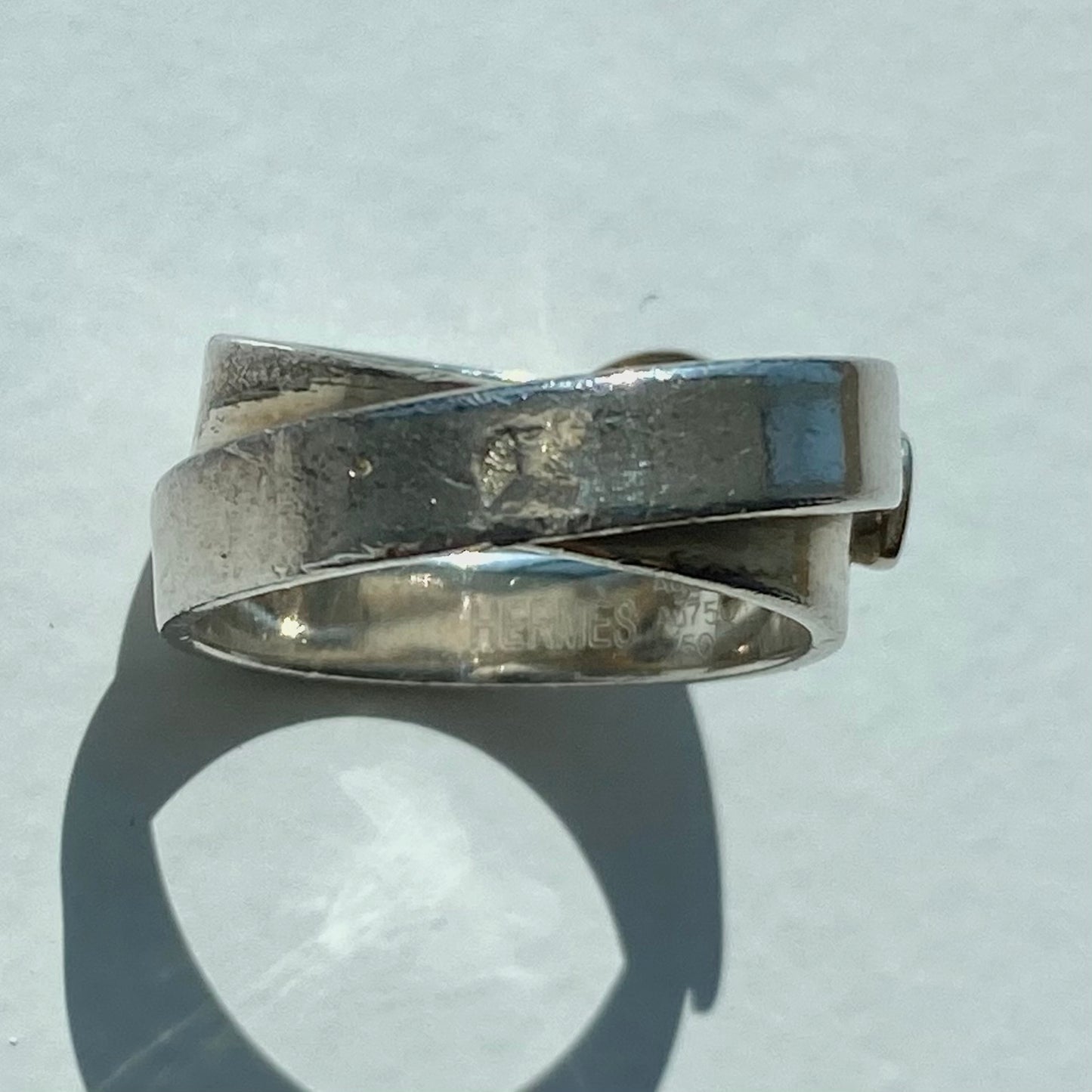 Hermès Double true ring vintage SV925 AU750