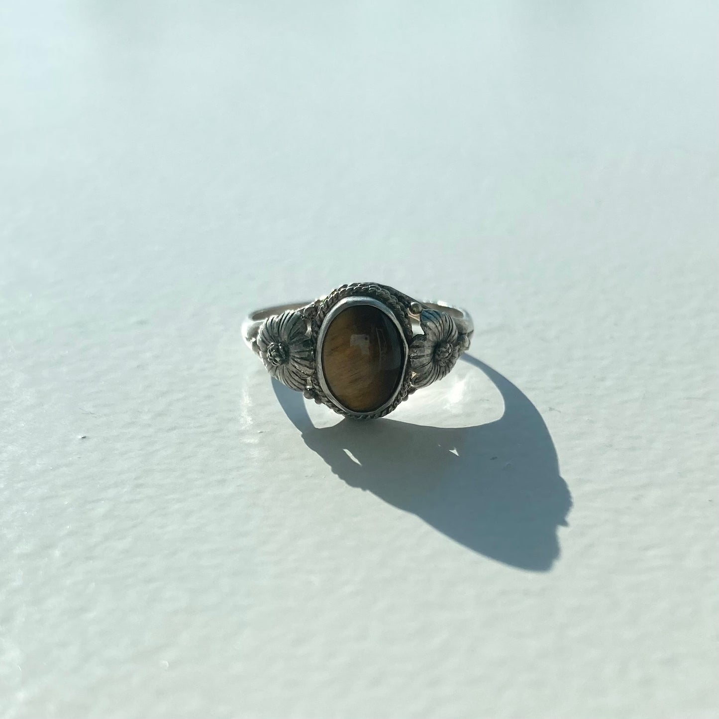 Vintage Chrysoberyl Cat's Eye ring SV925 #11