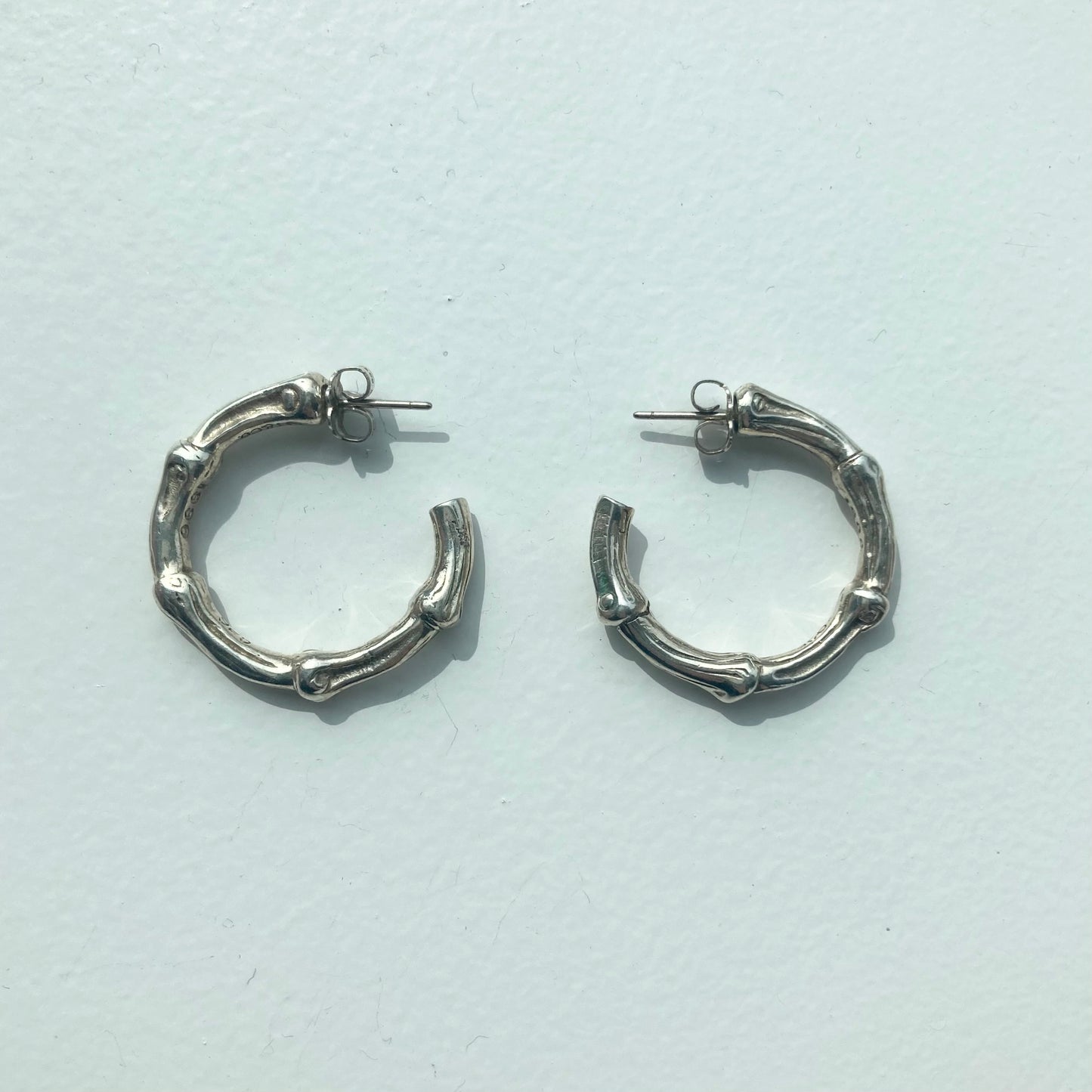 90s TIFFANY&Co. Large Bamboo hoop earrings vintage 1996
