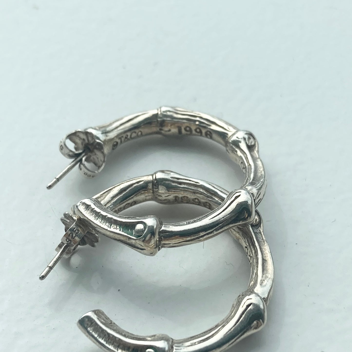 90s TIFFANY&Co. Large Bamboo hoop earrings vintage 1996