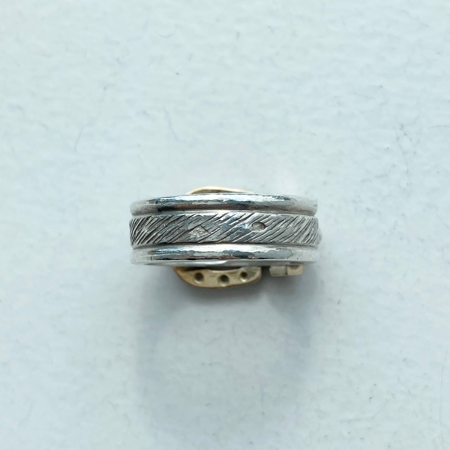 80s Hermès Horseshoe Belt motif Ring vintage SV925 AU750
