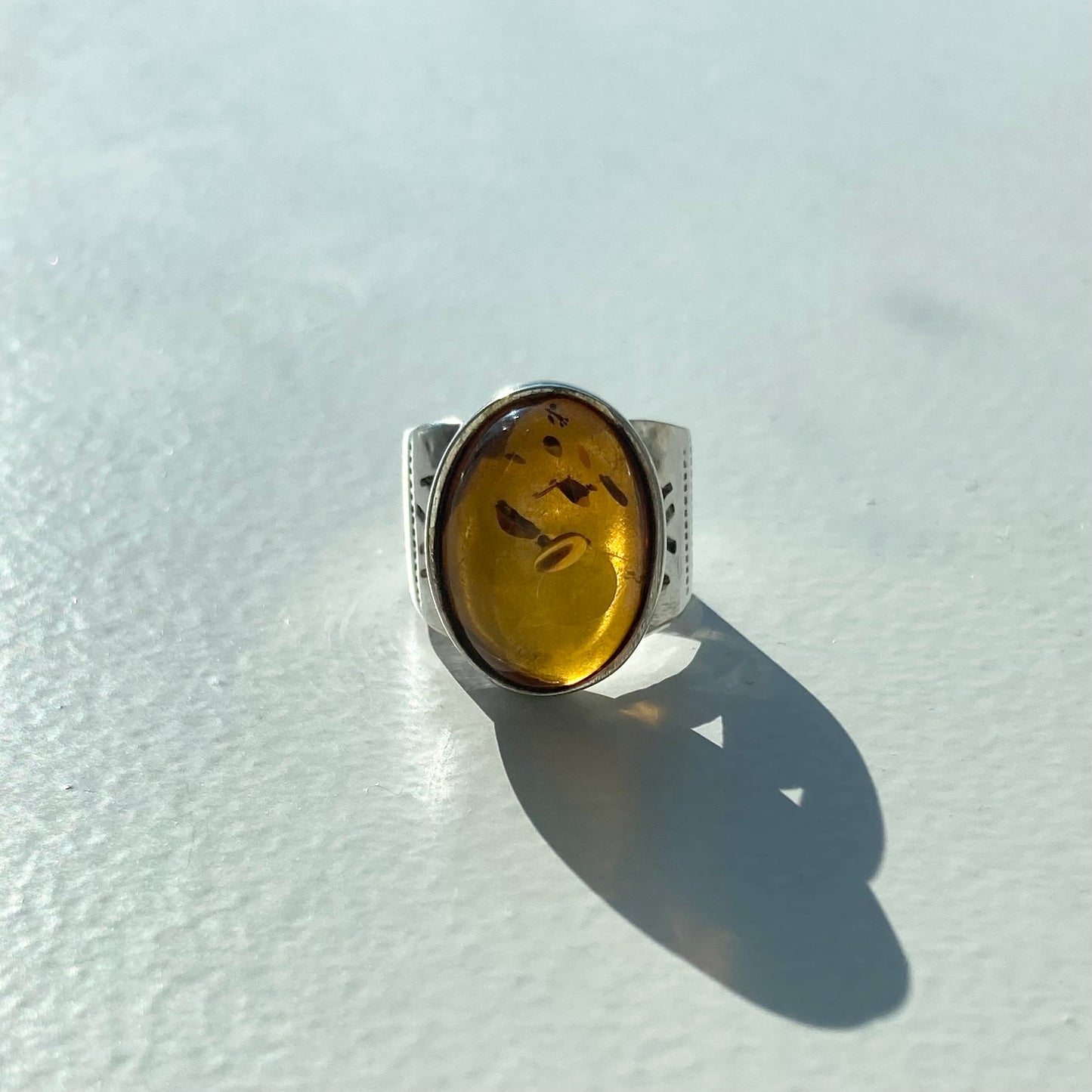 Vintage Amber ring SV925