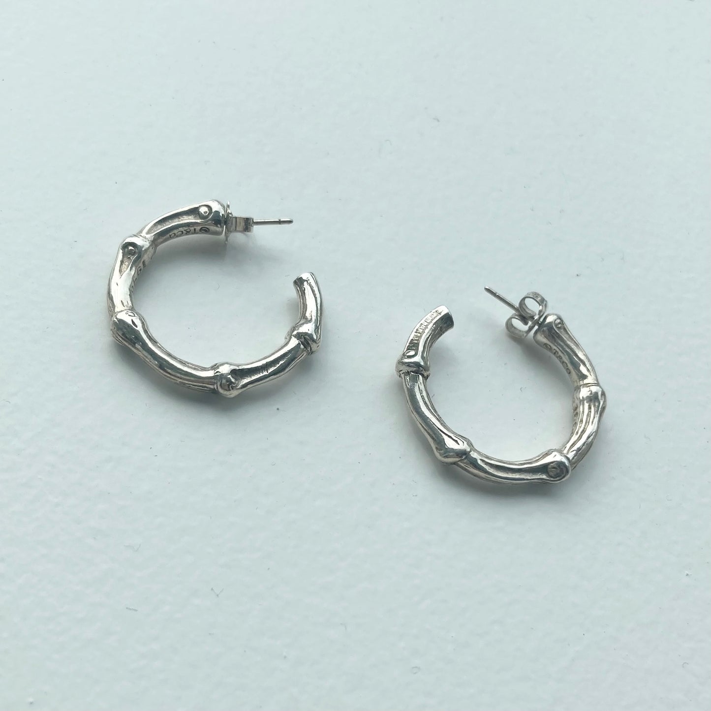 90s TIFFANY&Co. Large Bamboo hoop earrings vintage 1996