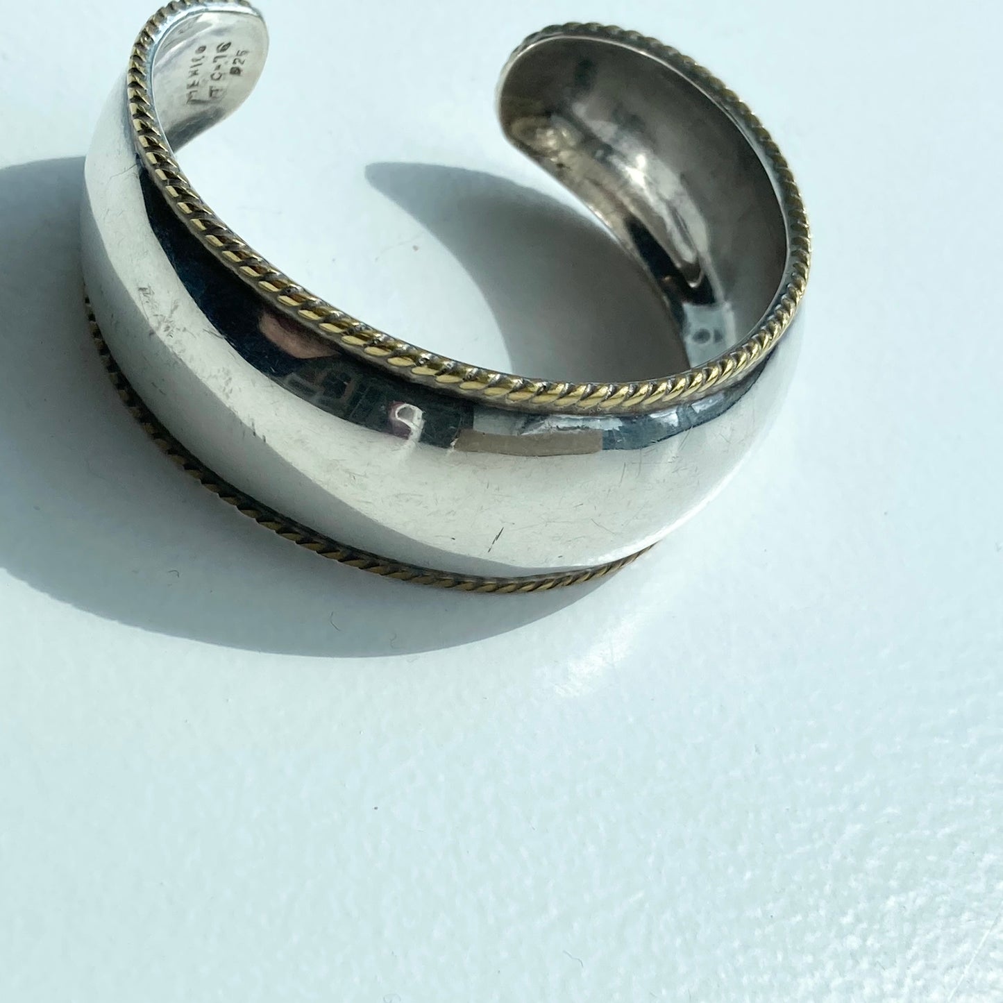 Vintage Mexican jewelry Born Cuff Bangle SV925