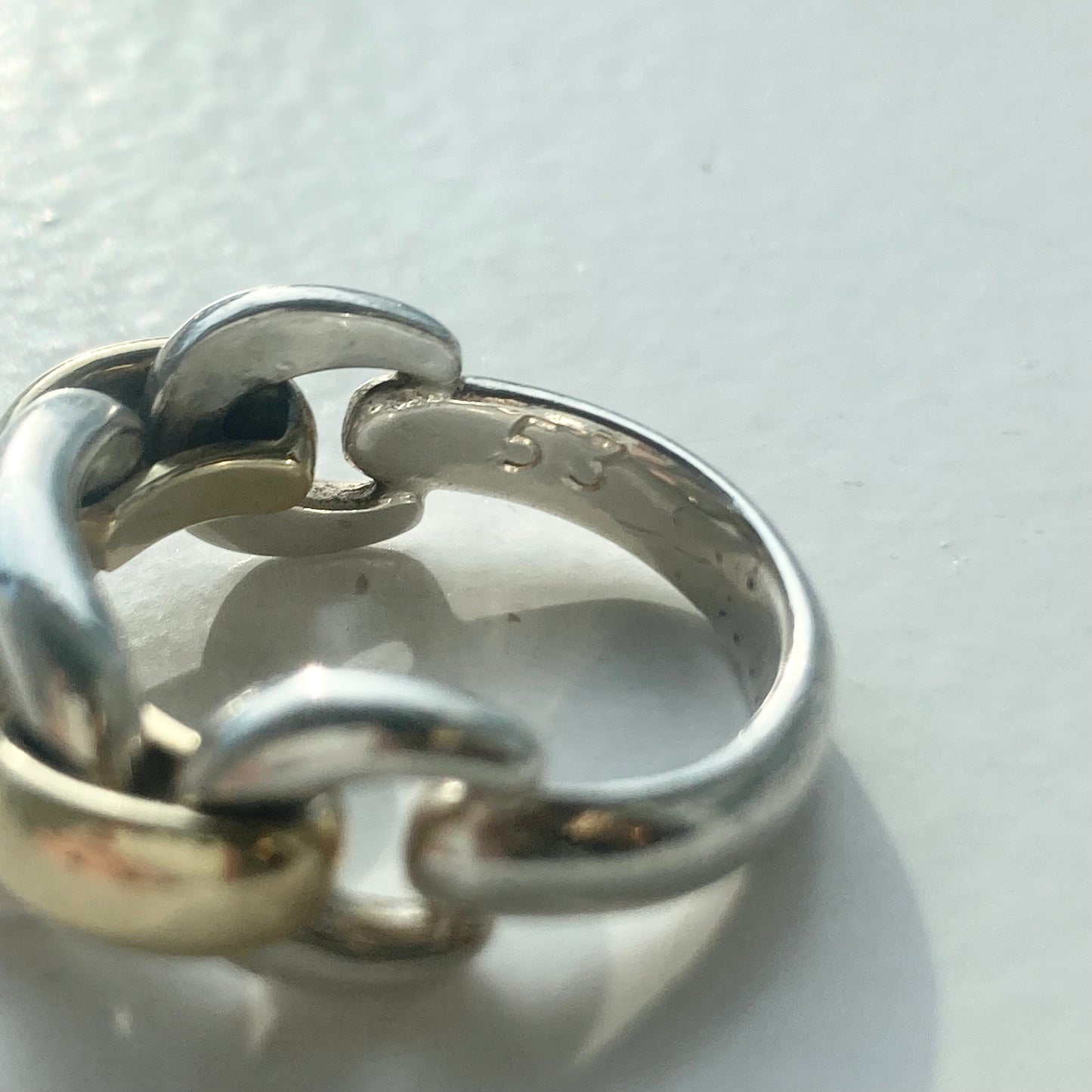 70s Hermès Chaine d'ancre Ring vintage SV800 AU750