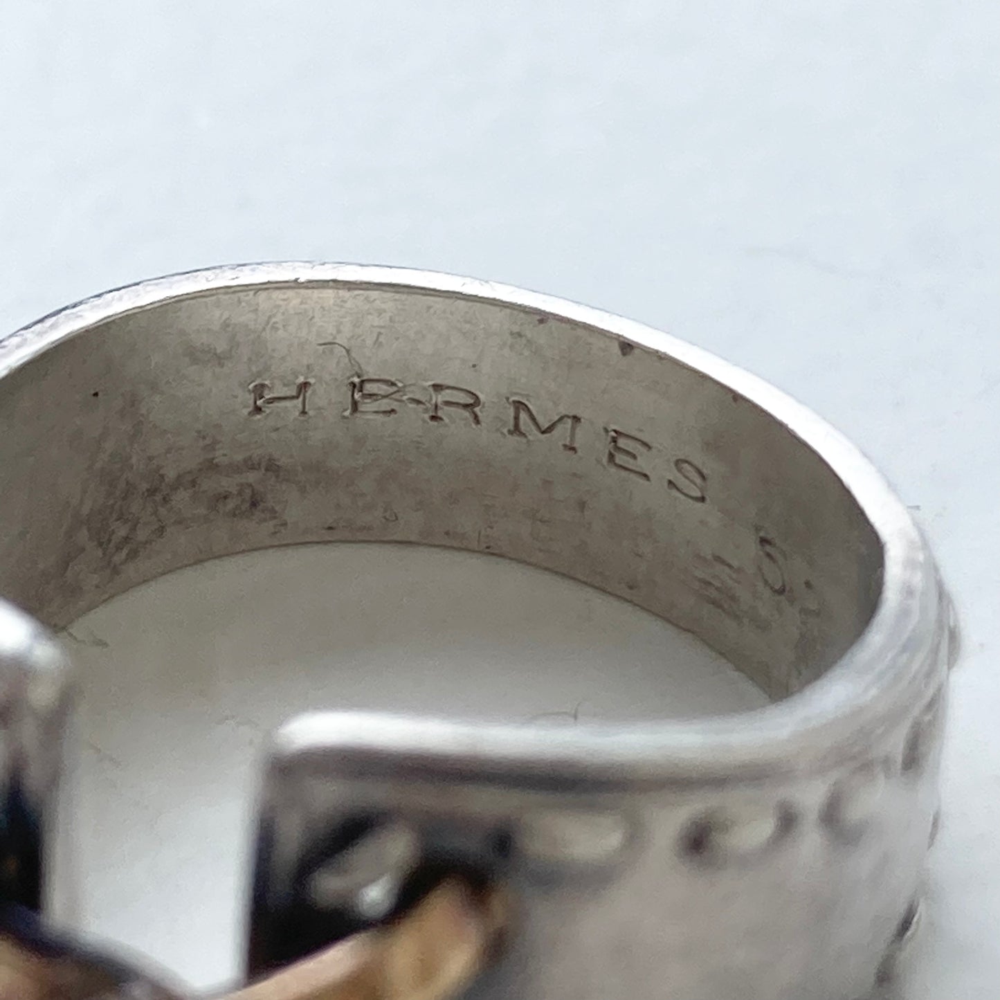 80s Hermès Mexico ring vintage SV800 AU750 #12-13