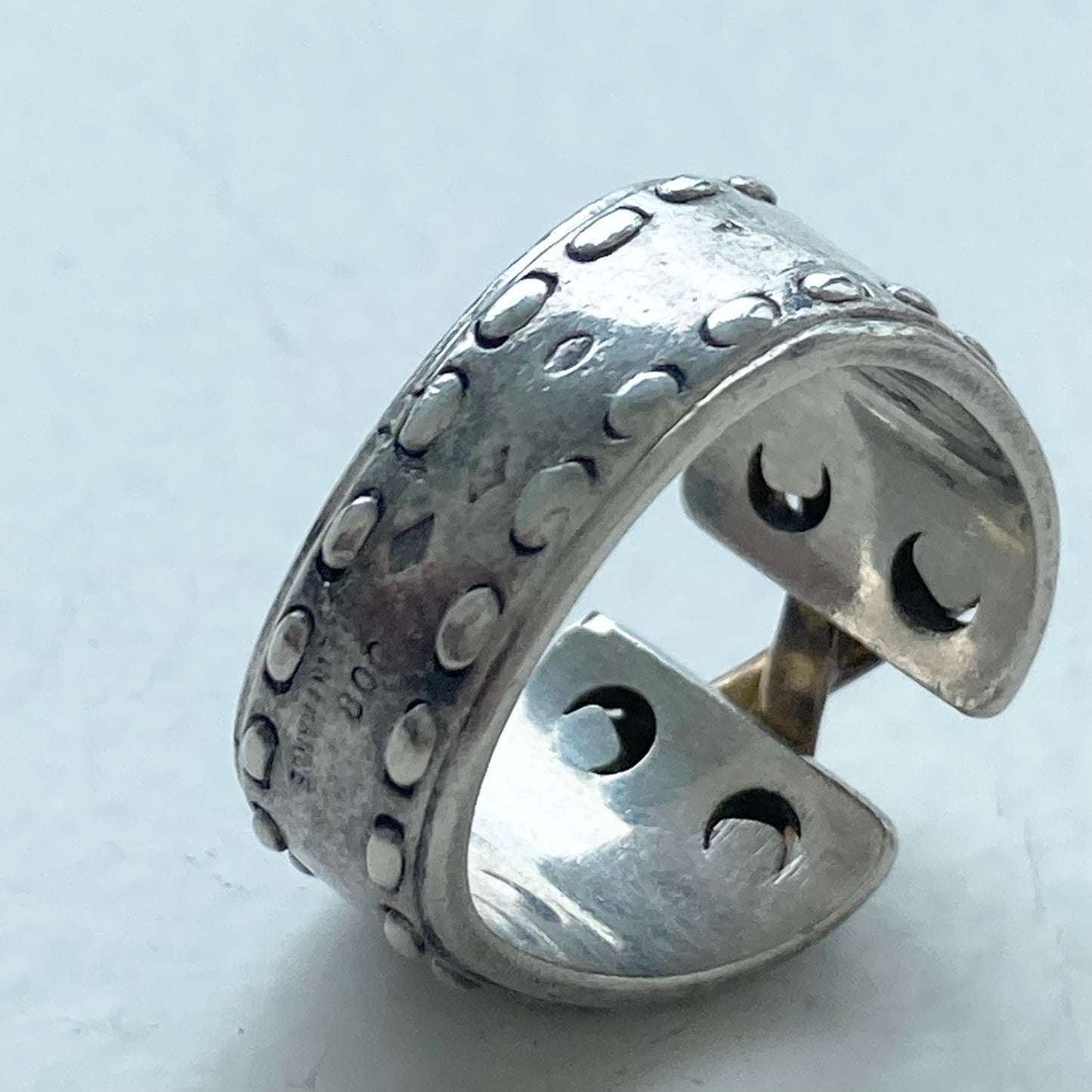80s Hermès Mexico ring vintage SV800 AU750 #12-13