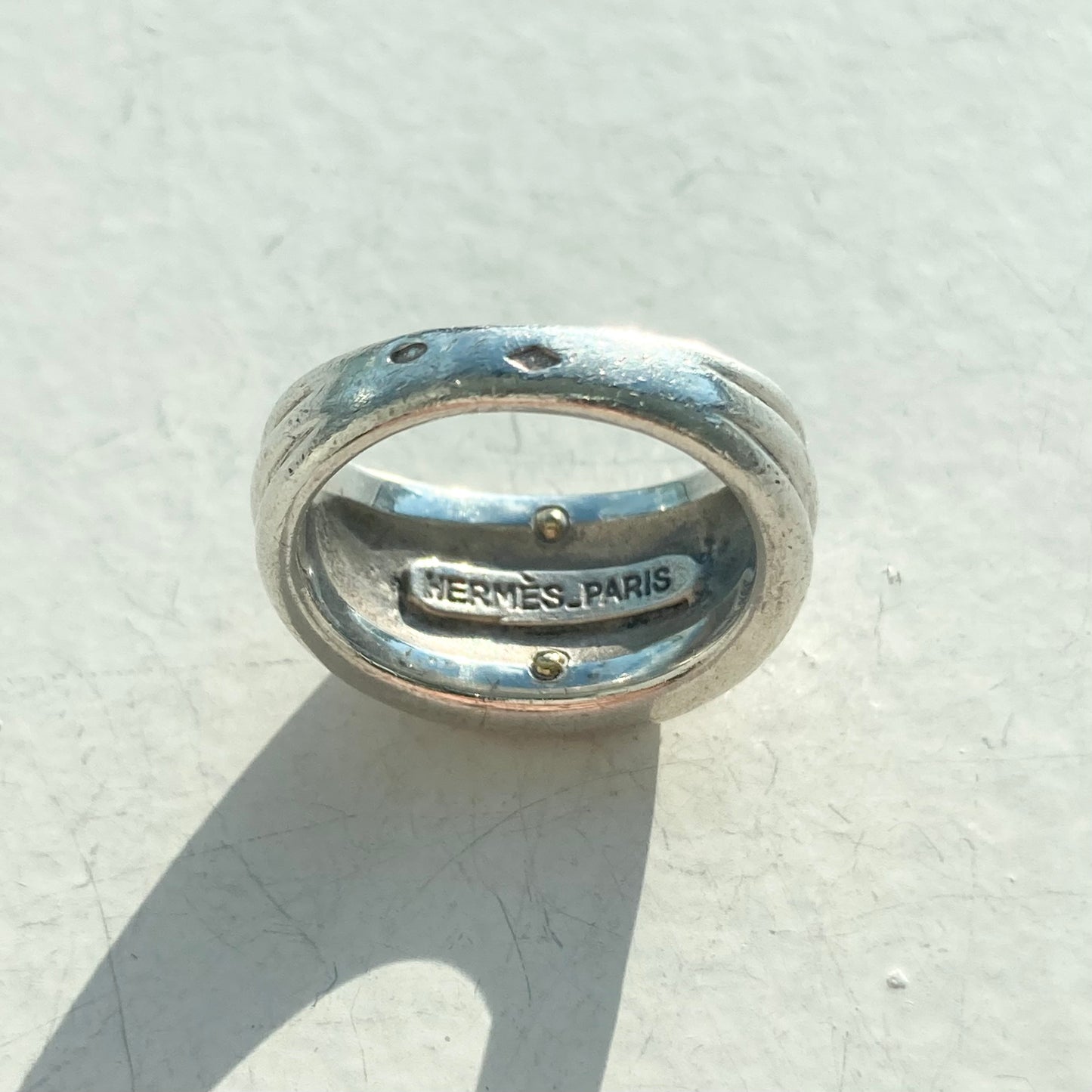 -60s Hermès Serie Ring vintage SV800 AU750 #12