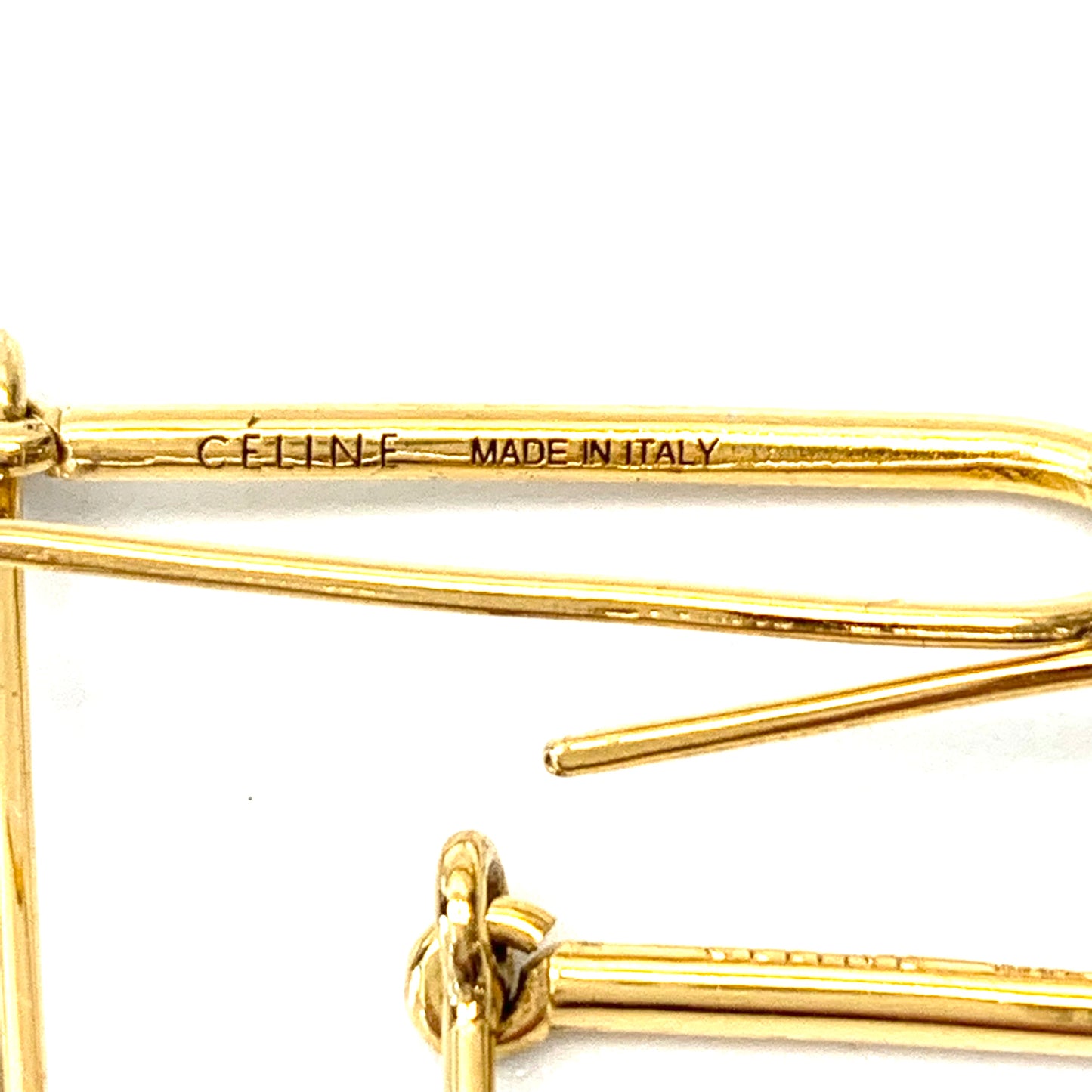 Spring-2016 Celine by Phoebe Philo stone pierced earring GP/BK