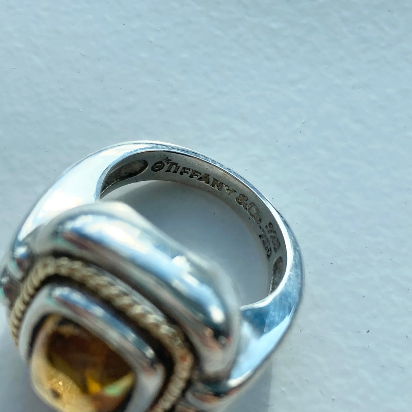 TIFFANY&Co. vintage Citrine Ring SV925 AU750