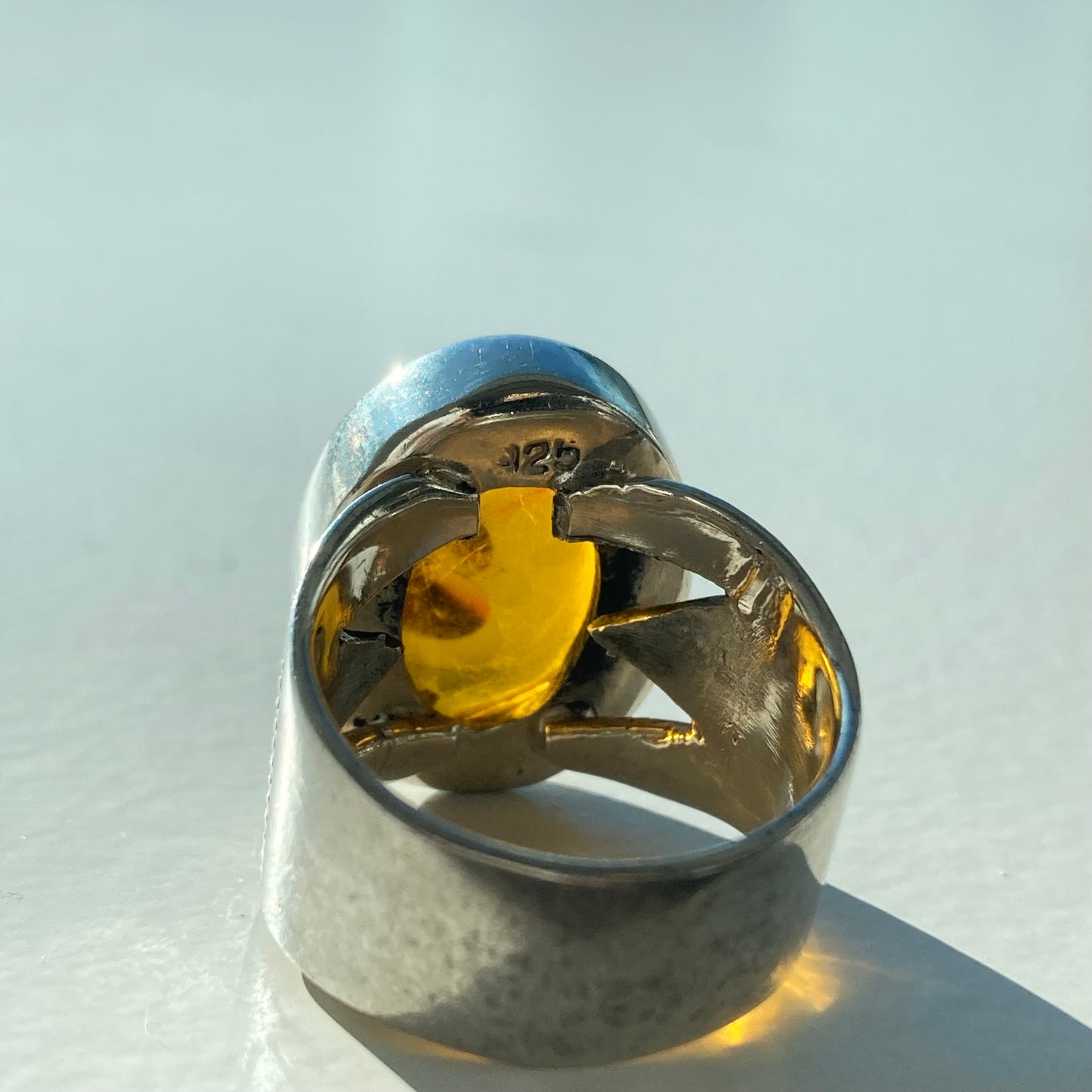 Vintage Amber ring SV925