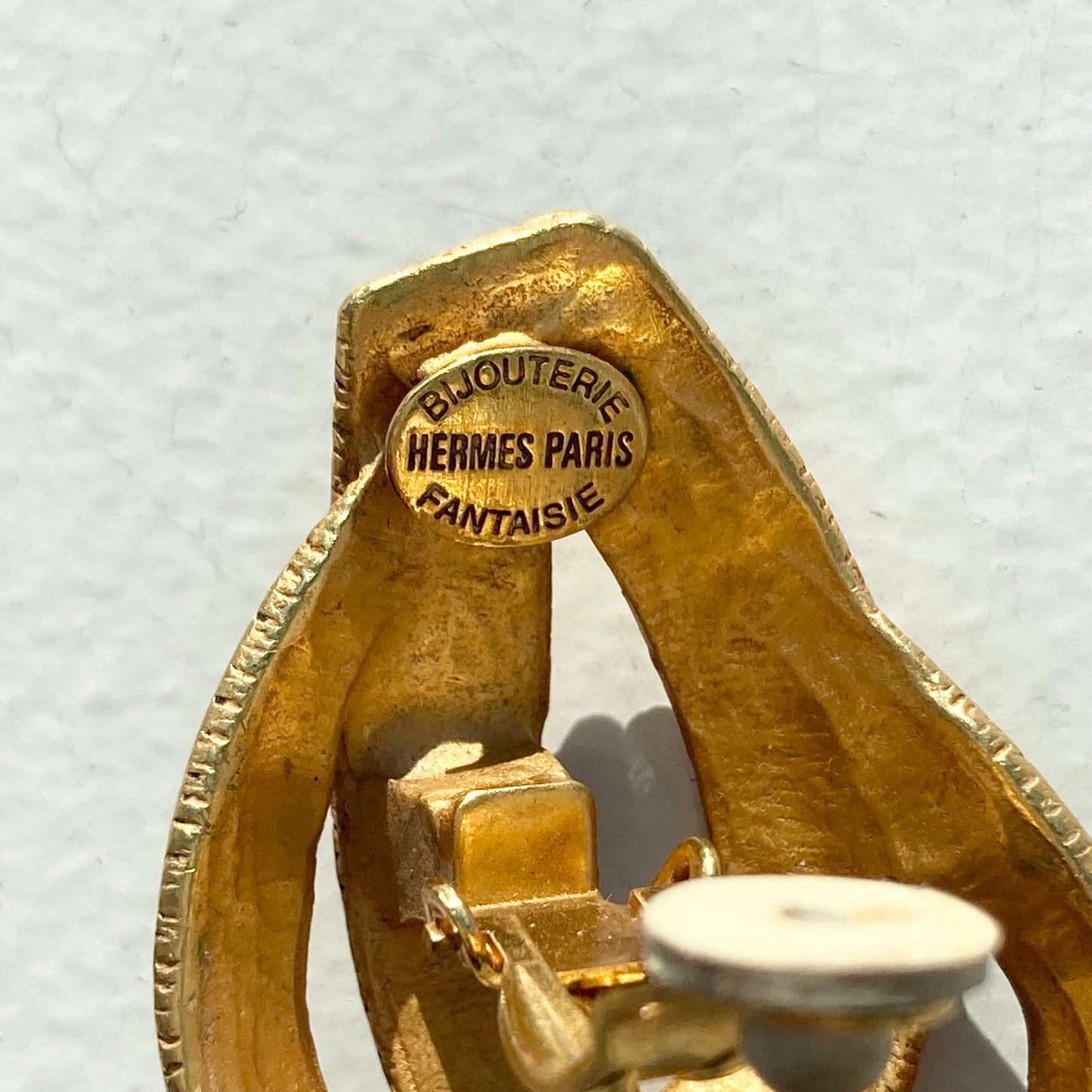 70s Hermès Ribbon motif earring vintage