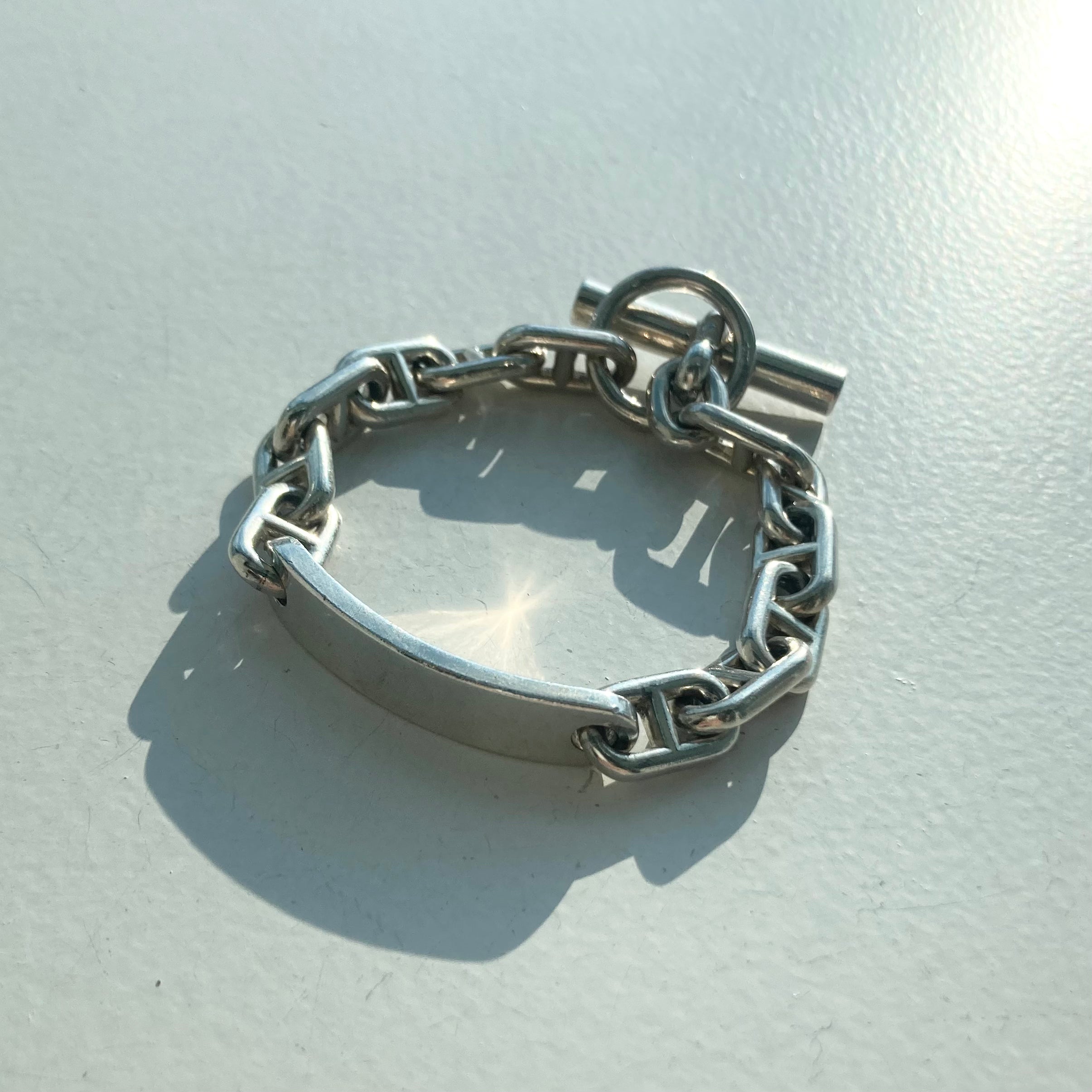 60s HERMES エルメス シェーヌダンクル ID ブレスレット バングル 60s HERMES エルメス シェーヌダンクル ID ブレスレット バングル