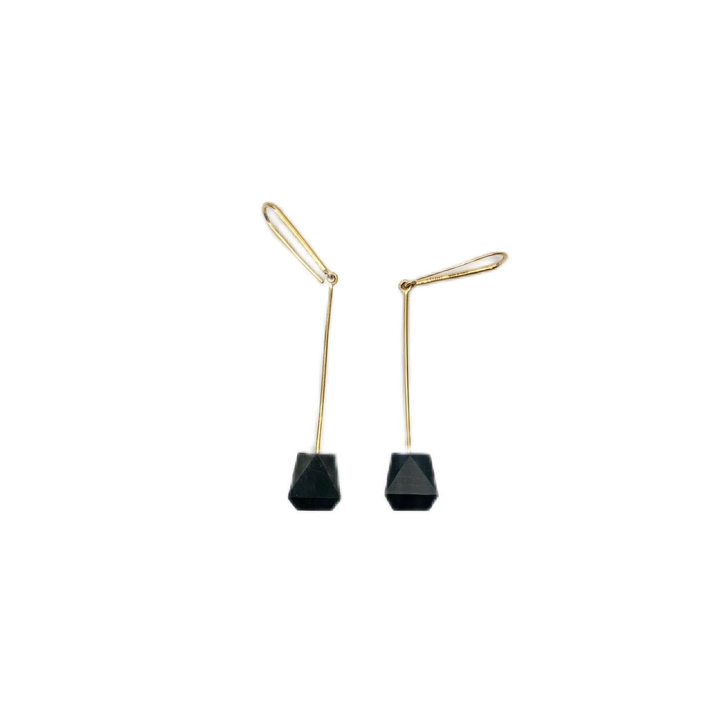 Spring-2016 Celine by Phoebe Philo stone pierced earring GP/BK