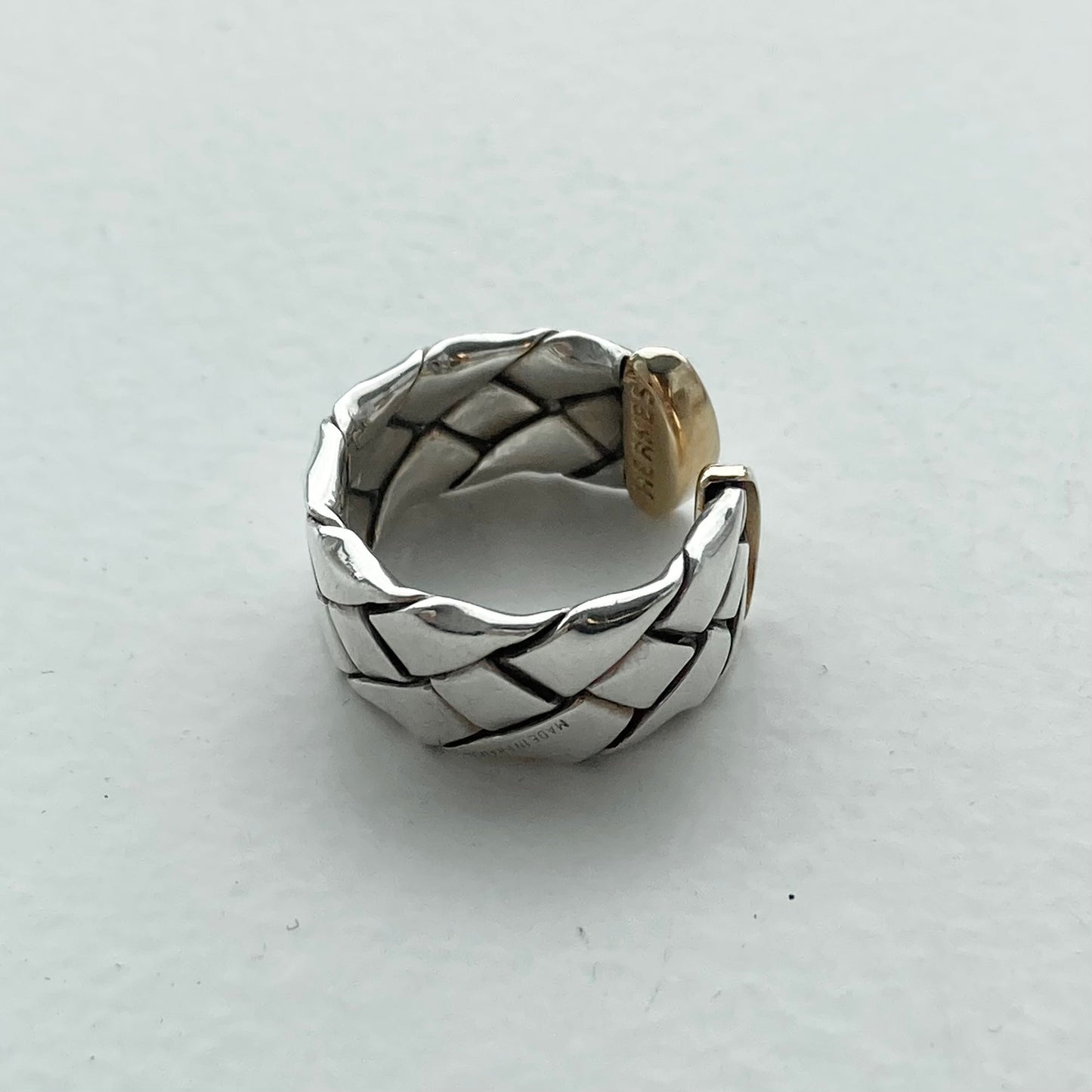80s Hermès Raffia Ring vintage SV925 AU750