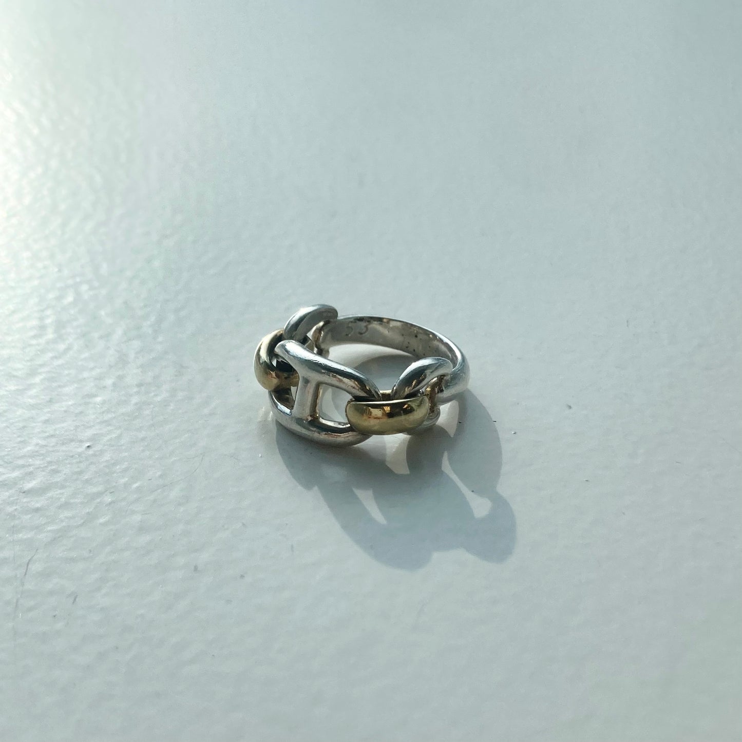 70s Hermès Chaine d'ancre Ring vintage SV800 AU750