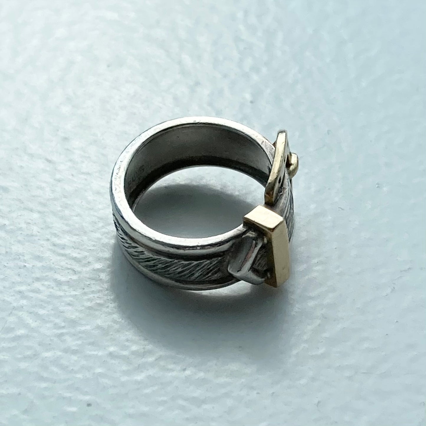 80s Hermès Horseshoe Belt motif Ring vintage SV925 AU750