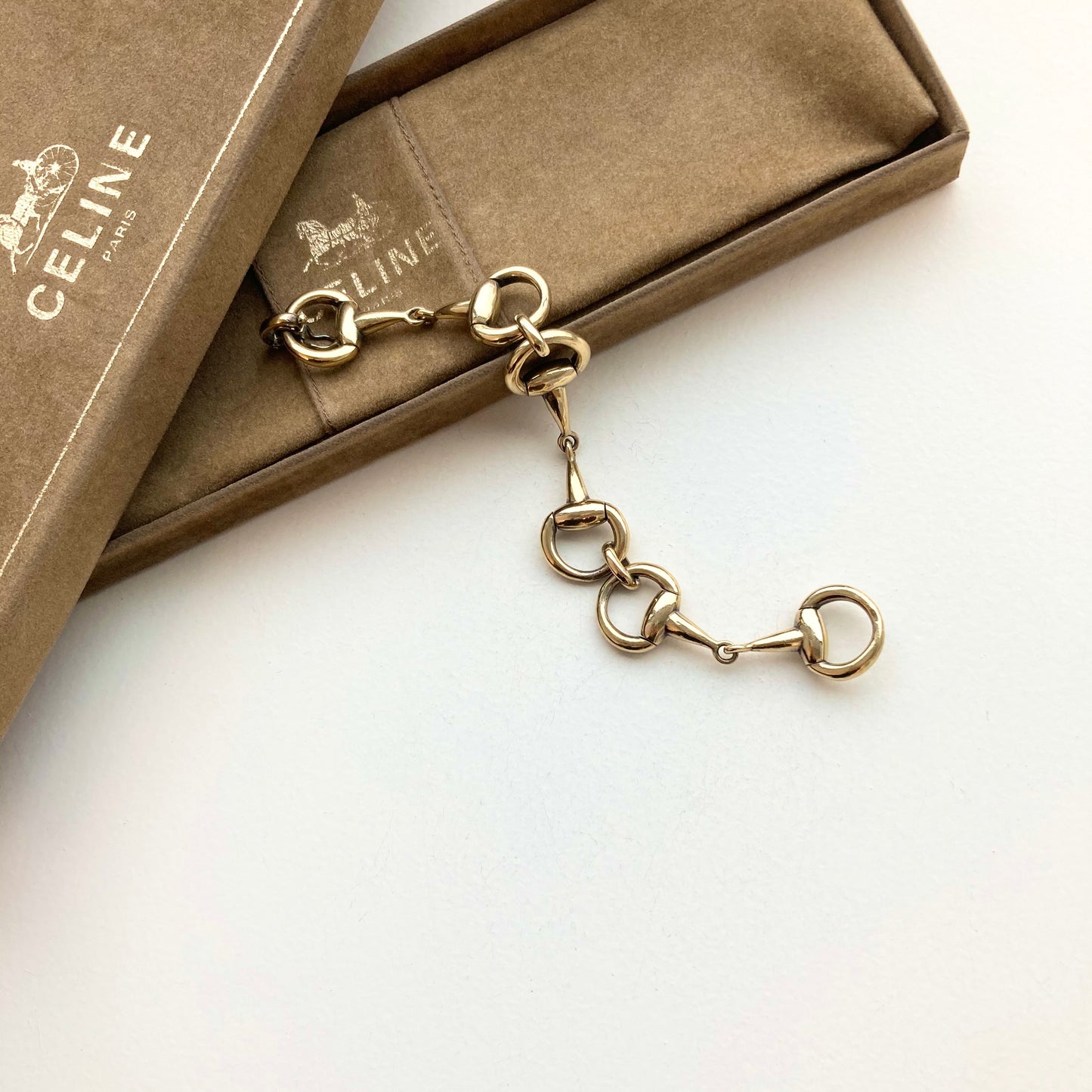-60s Celine Horsebit chain bracelet vintage SV800