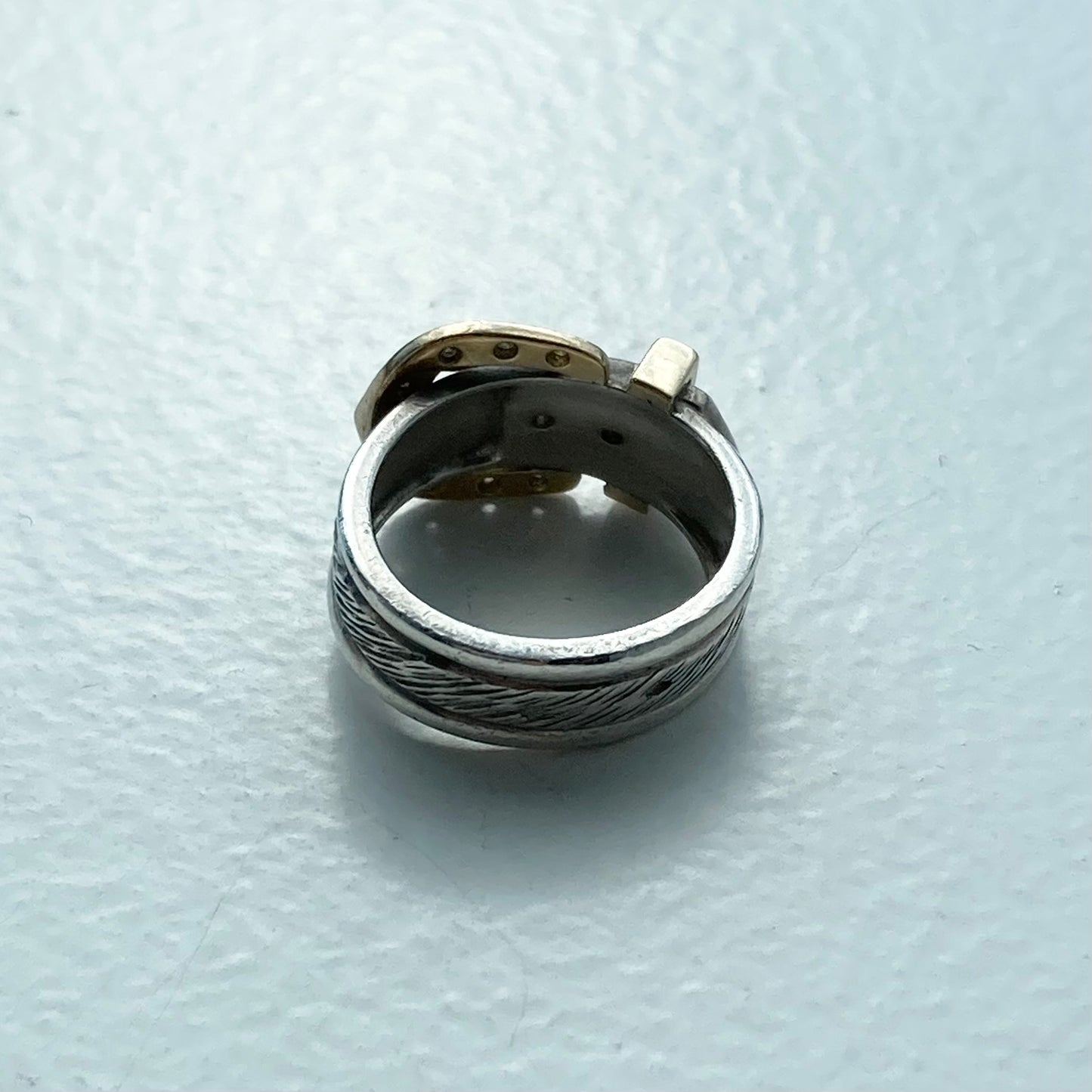 80s Hermès Horseshoe Belt motif Ring vintage SV925 AU750