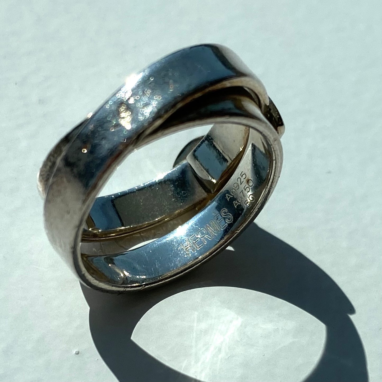 Hermès Double true ring vintage SV925 AU750