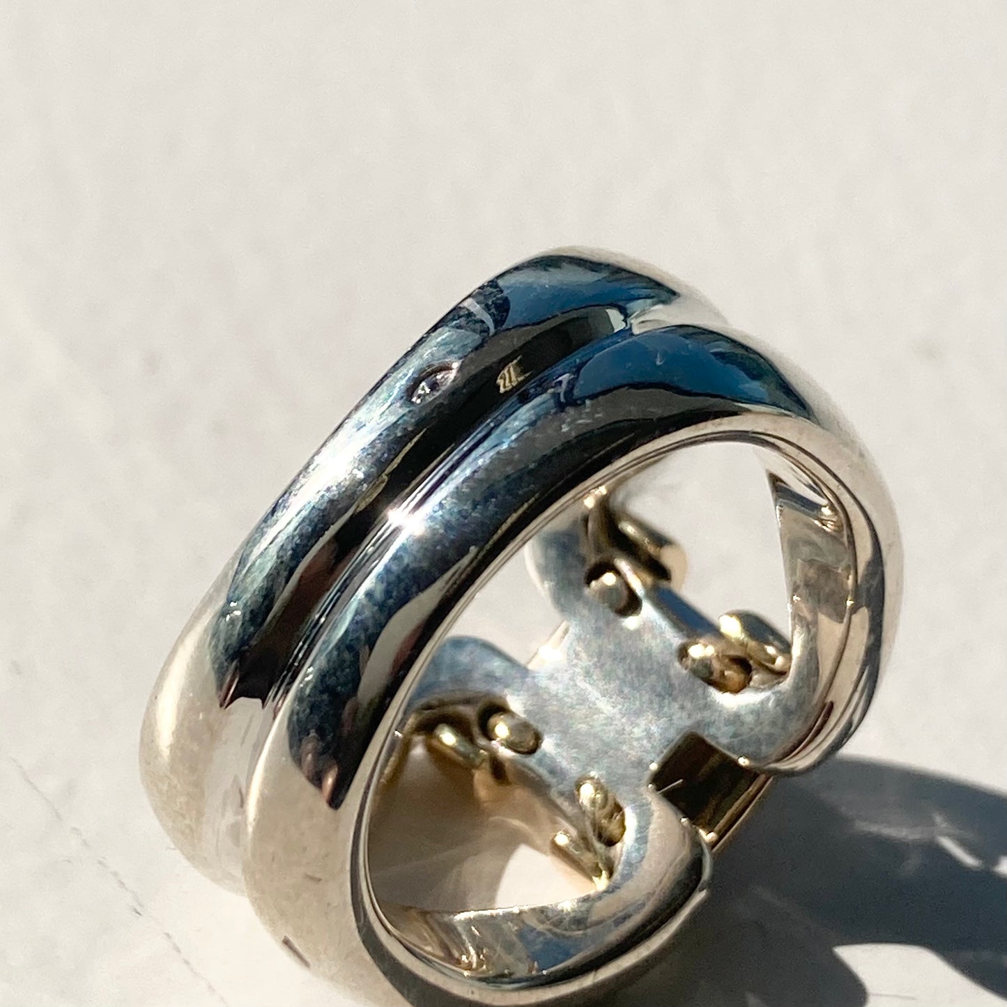 Hermès History Ring vintage SV925 AU750 #11-12