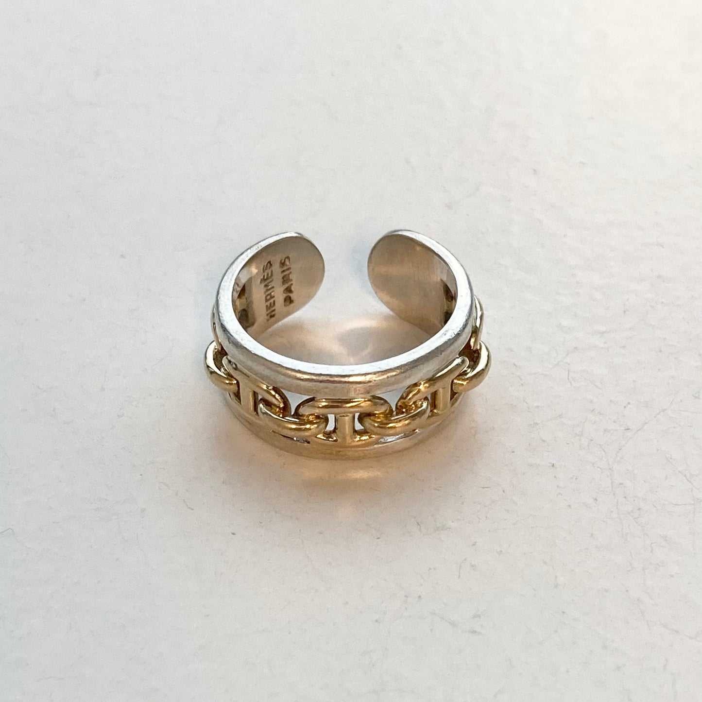 -60s Hermès Chaine d'ancre Ring vintage SV800 AU750