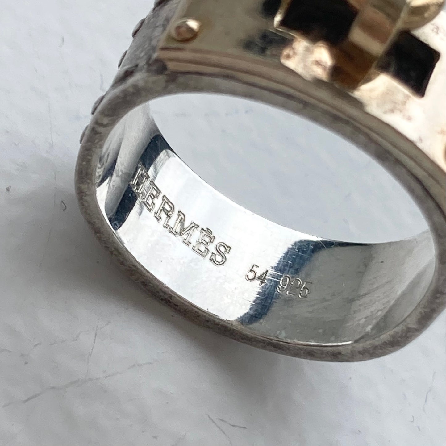 Hermès Kelly ring vintage SV925 AU750 #14-15