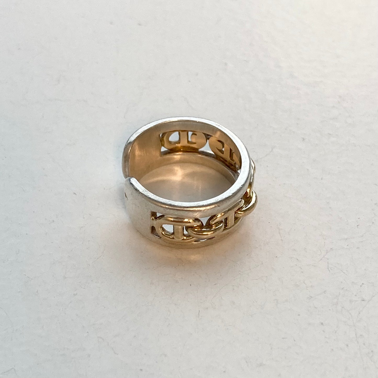 -60s Hermès Chaine d'ancre Ring vintage SV800 AU750