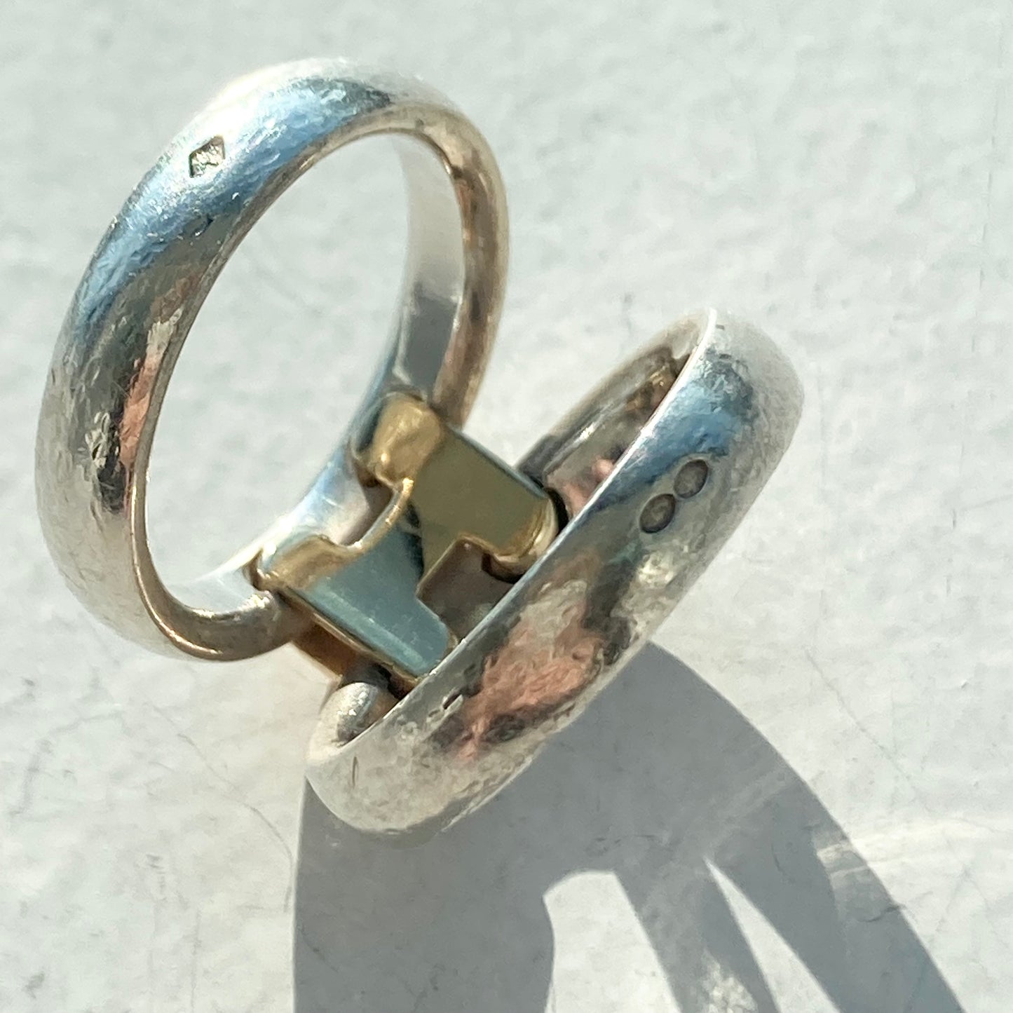 80s Hermès Olympe ring vintage SV800 AU750 #10-11