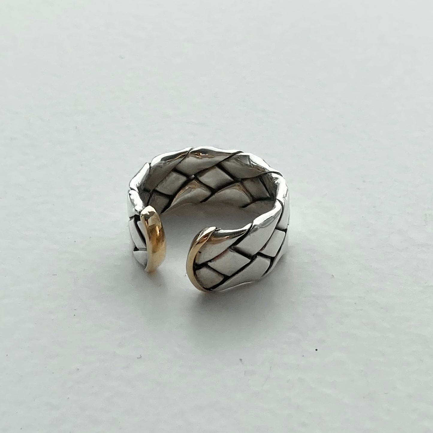 80s Hermès Raffia Ring vintage SV925 AU750